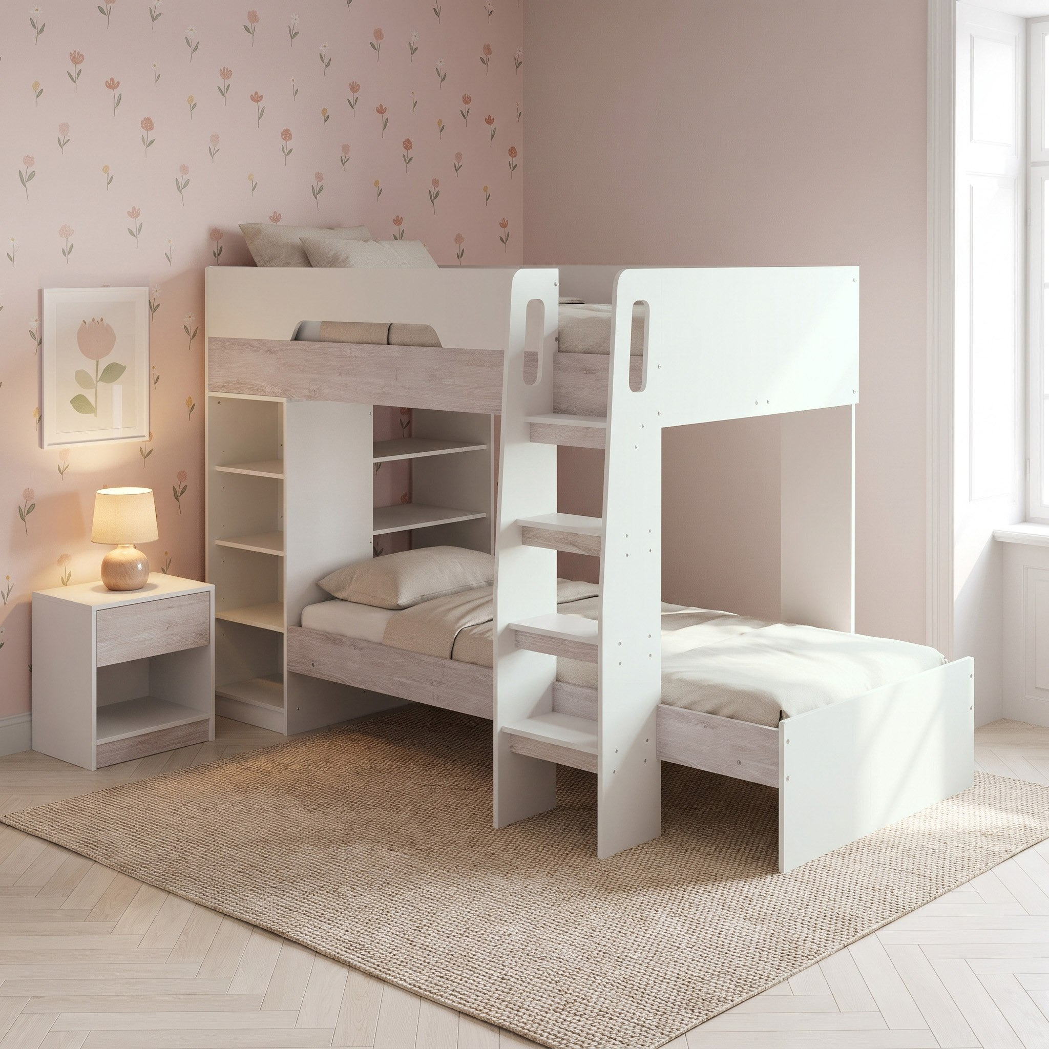 سرير بطابقين مع مساحة تخزين من هالمستاد - 90 × 190 سم-hbxkidsandyouth-bedsandbedsets-bunkbeds-single-image-1
