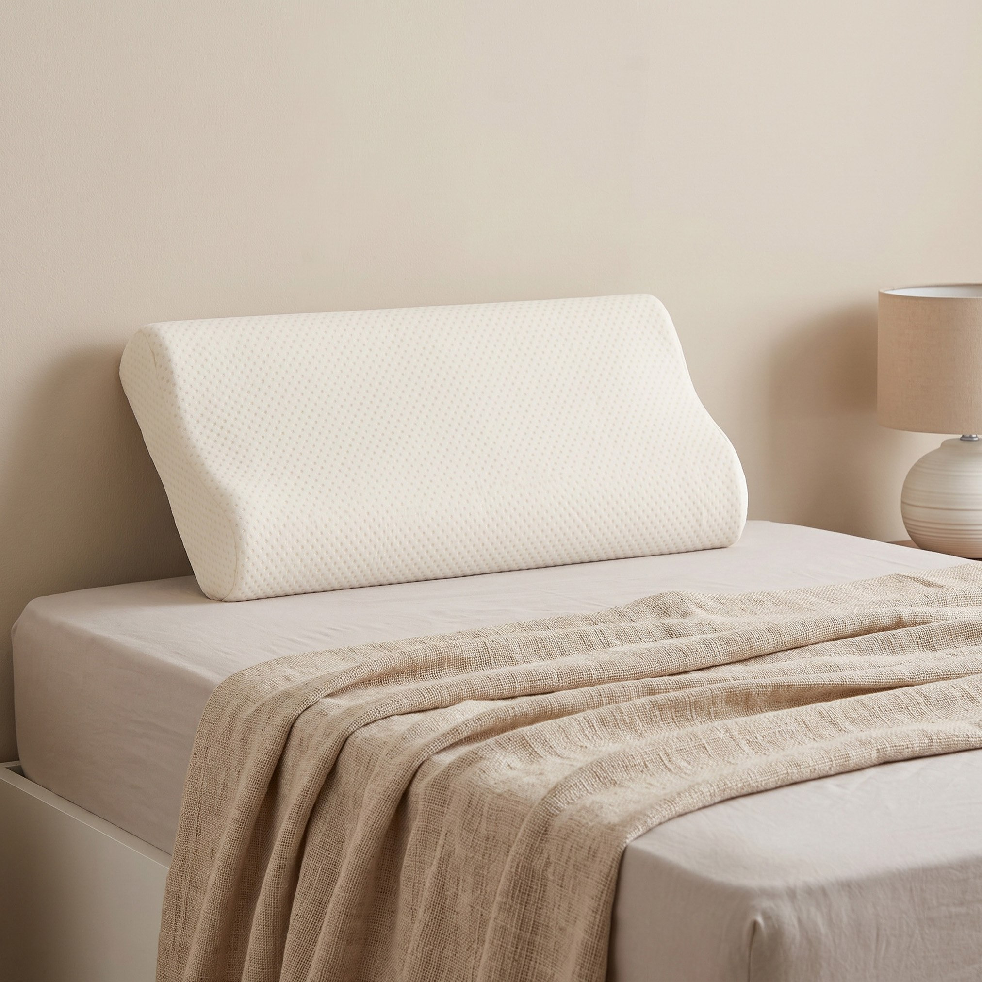 Sleep Ease Contour Memory Foam Pillow - 60x40x12 cm-hbxdecorandfurnishings-bedding-duvetsandpillows-image-1