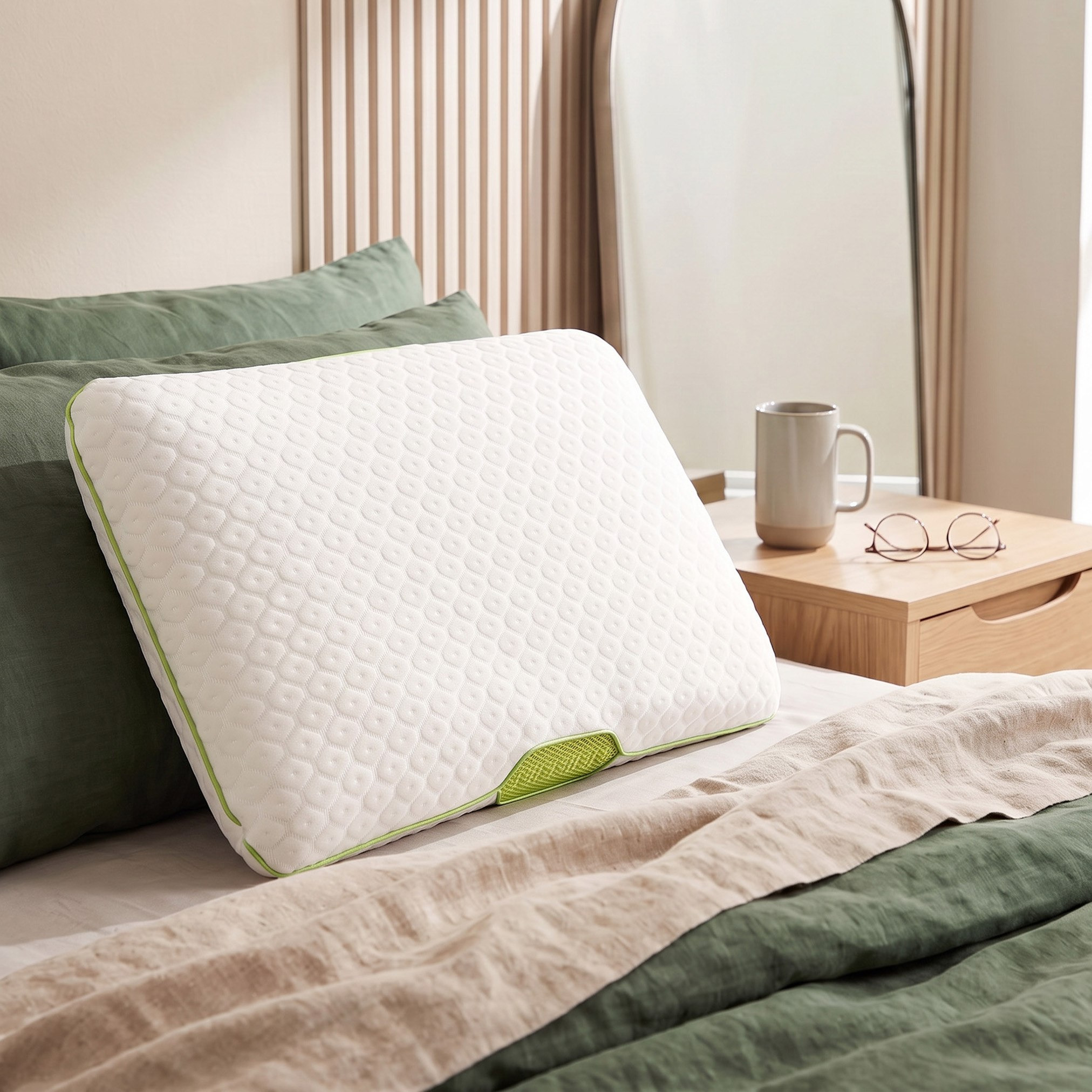 Sleep Ease Medium Support Memory Foam Pillow - 60x40x12 cm-hbxdecorandfurnishings-bedding-duvetsandpillows-image-5