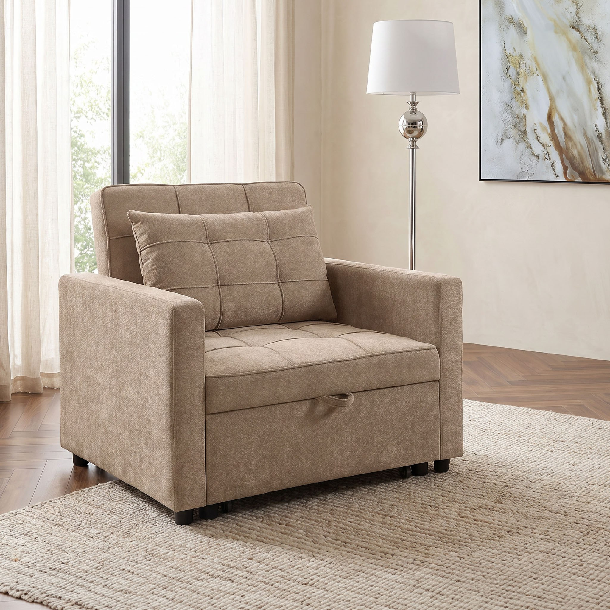 Movo Coda Single Seater Pull-out Fabric Sofabed-hbxfurniture-sofasandarmchairs-sofabeds-image-1