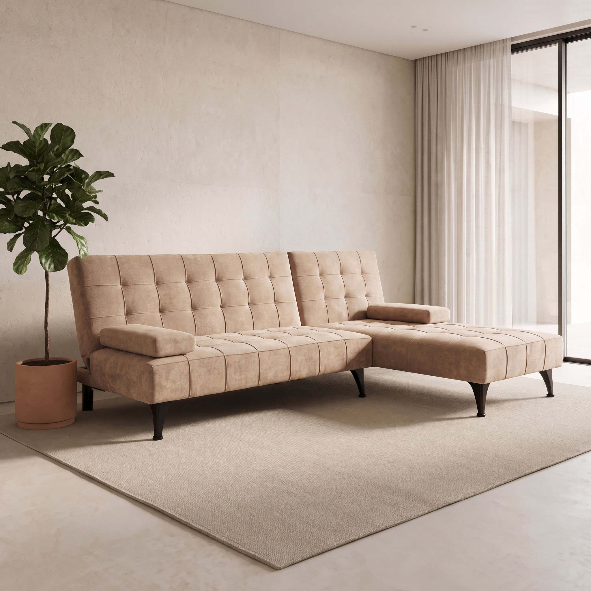 Movo Lasero 5-Seater Reversible Fabric Corner Sofa Bed-hbxfurniture-sofasandarmchairs-sofabeds-image-3