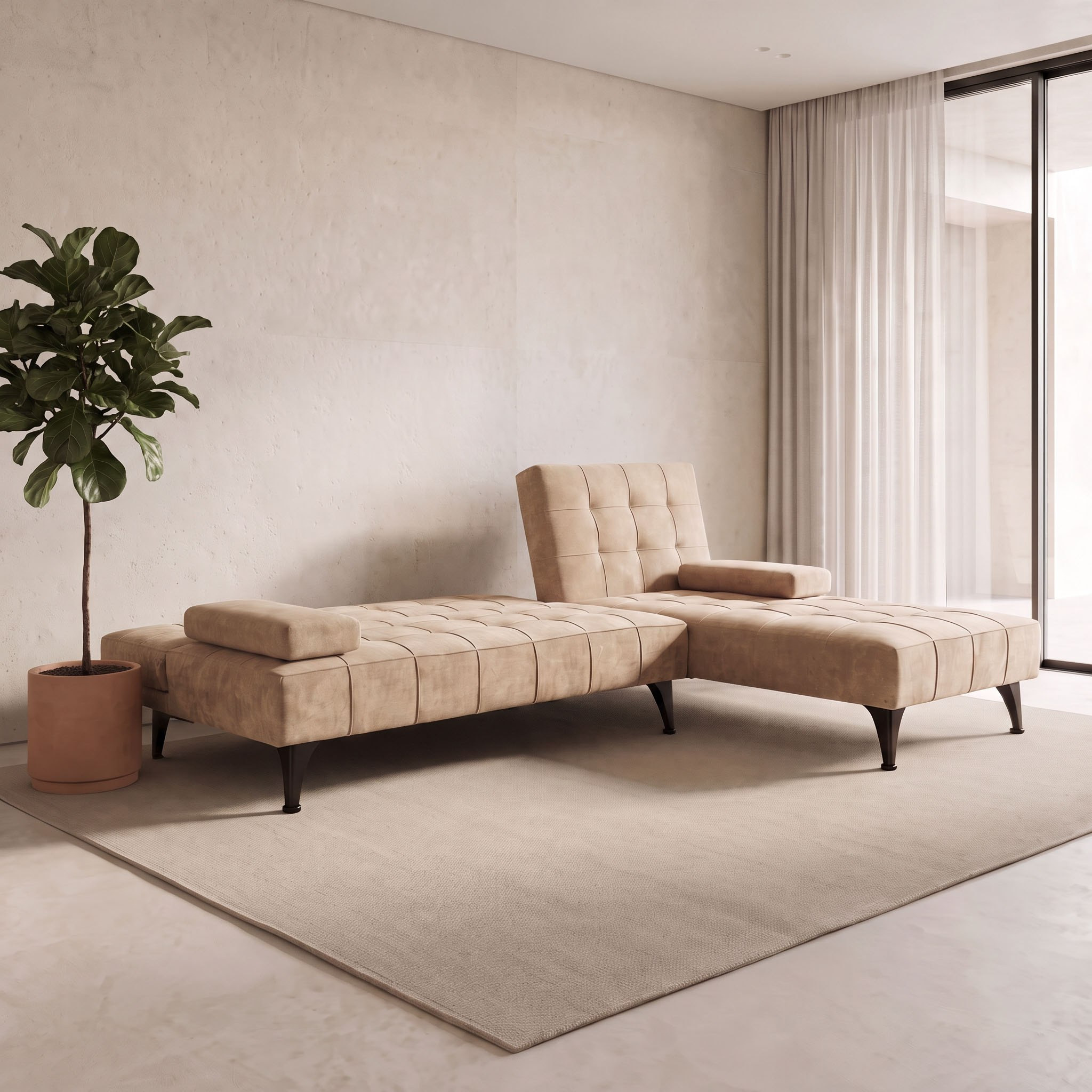 Movo Lasero 5-Seater Reversible Fabric Corner Sofa Bed-hbxfurniture-sofasandarmchairs-sofabeds-image-4