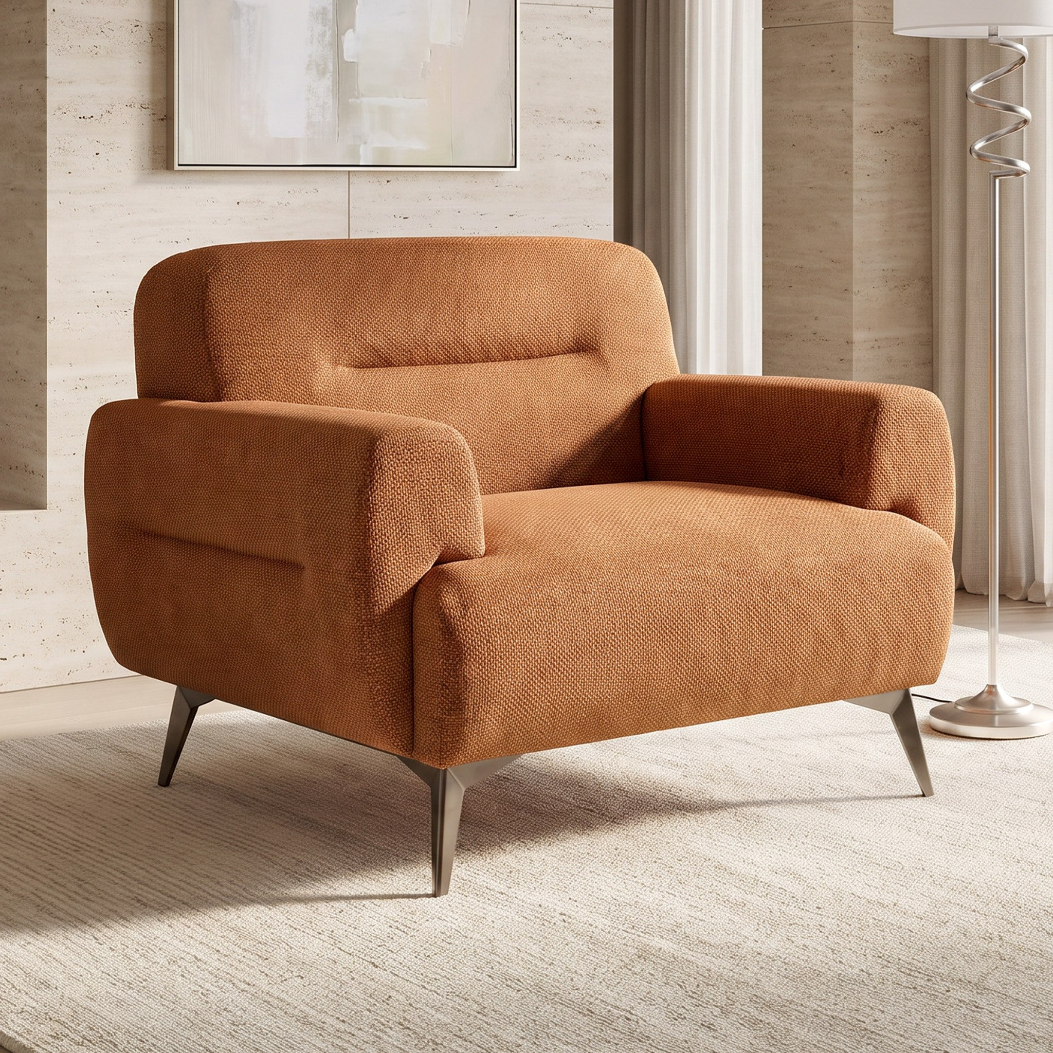 Movo Amara Armchair Fabric Sofa-hbxfurniture-sofasandarmchairs-armchairs-image-1