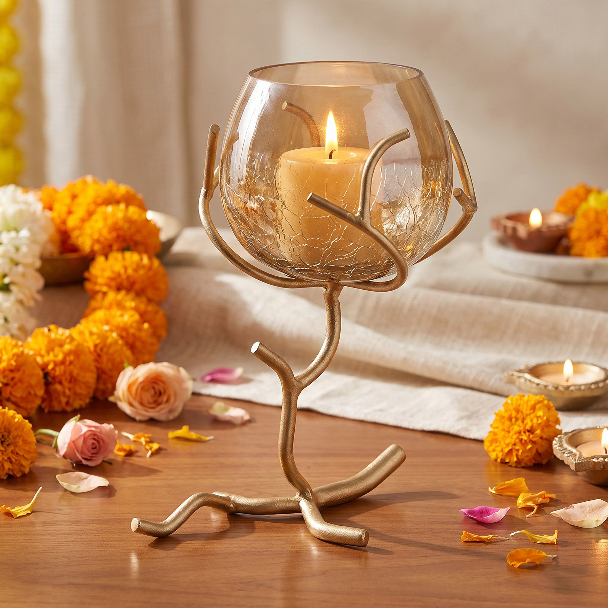 Nyra Single Votive Holder - 12x12x15 cm-hbxdiningroom-decorandaccessories-candleholders-image-1
