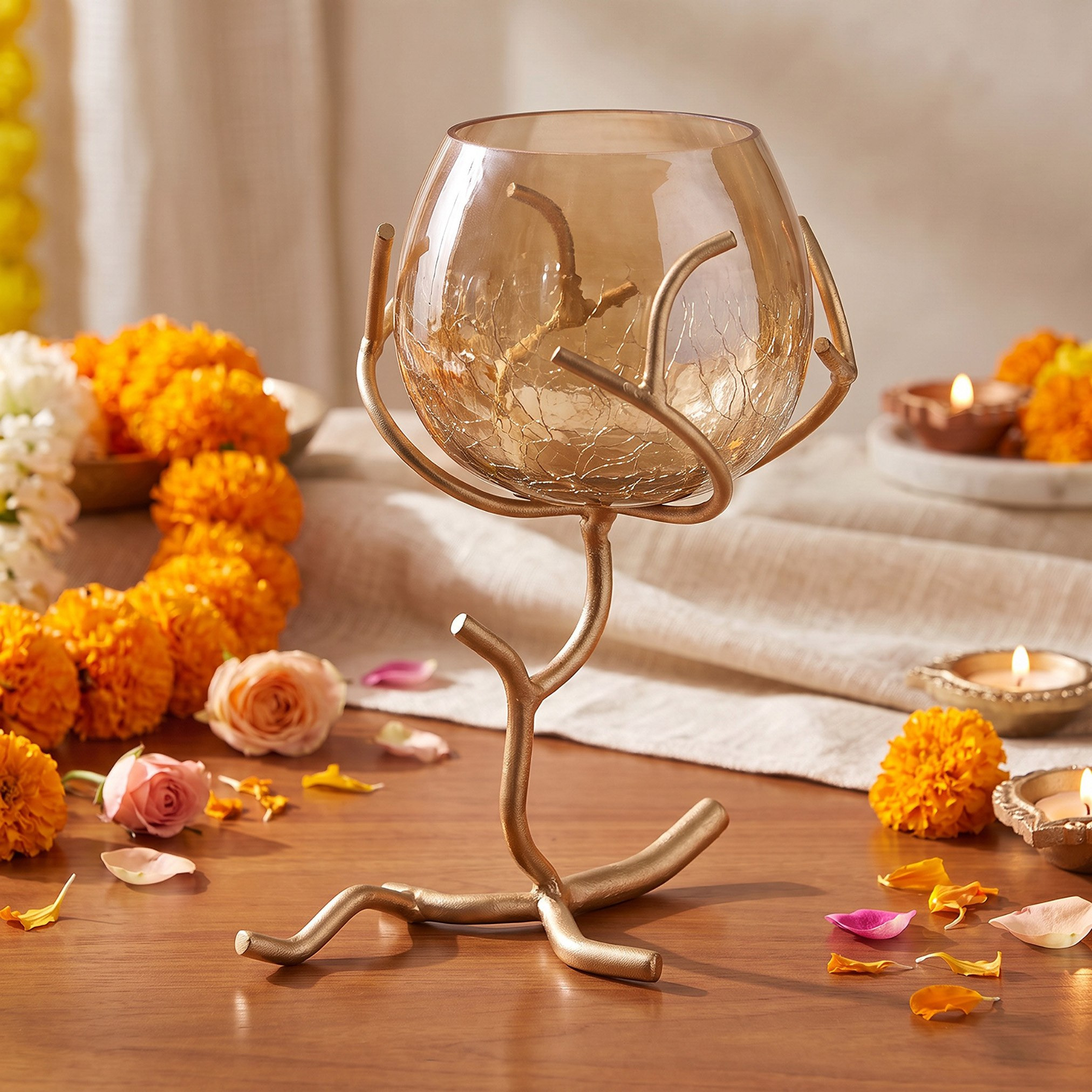 Nyra Single Votive Holder - 12x12x15 cm-hbxdiningroom-decorandaccessories-candleholders-image-2