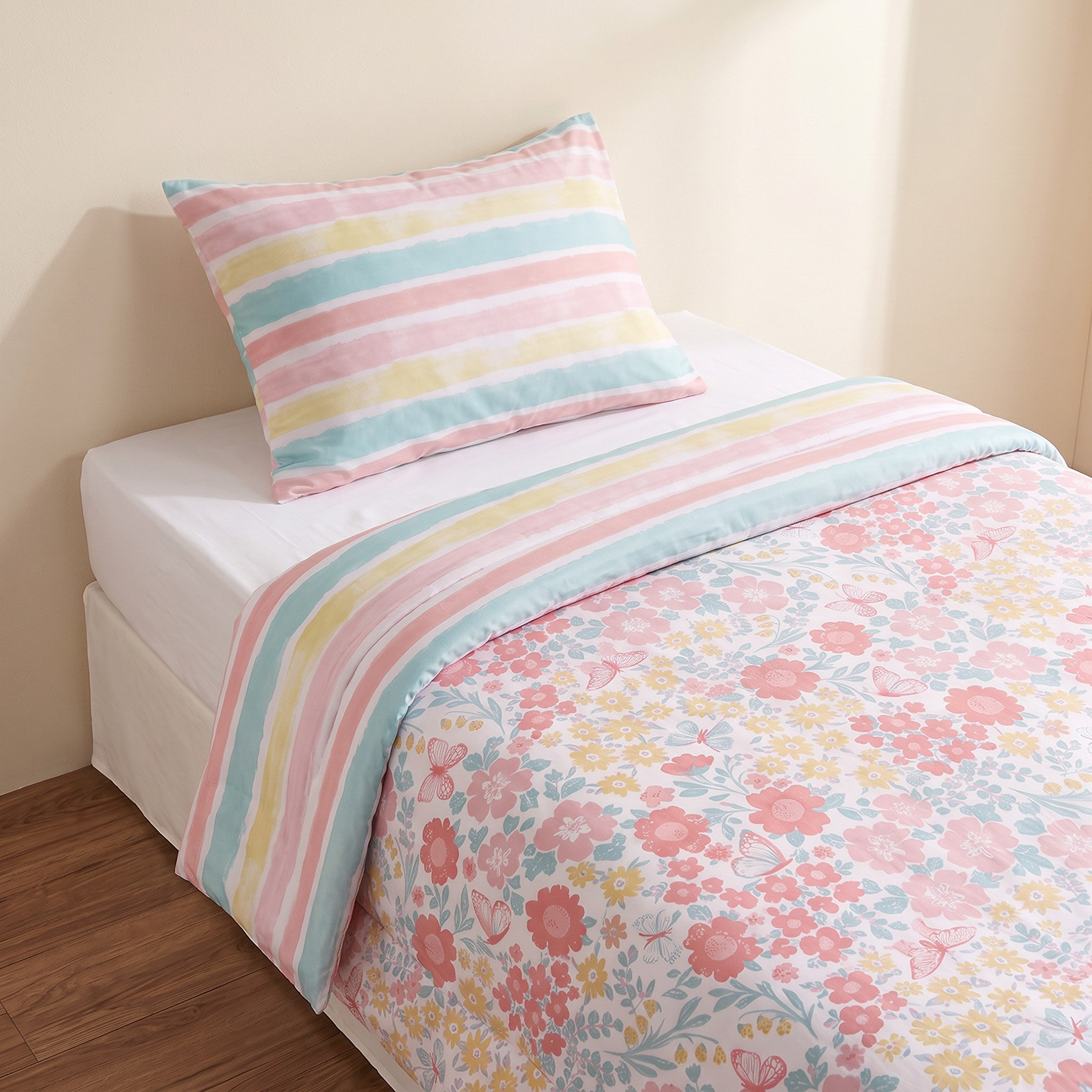 طقم لحاف ألياف دقيقة مقاس فردي قطعتين من فلاترباي ميدوز - 135x220 سم-hbxkidsandyouth-beddingandfurnishings-comfortersets-image-1