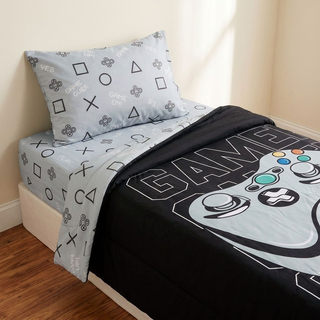 Gaming Slumber Gamer 3-Piece BIAB Single Microfibre Comforter Set - 135x220 cm-hbxkidsandyouth-beddingandfurnishings-comfortersets-image-1