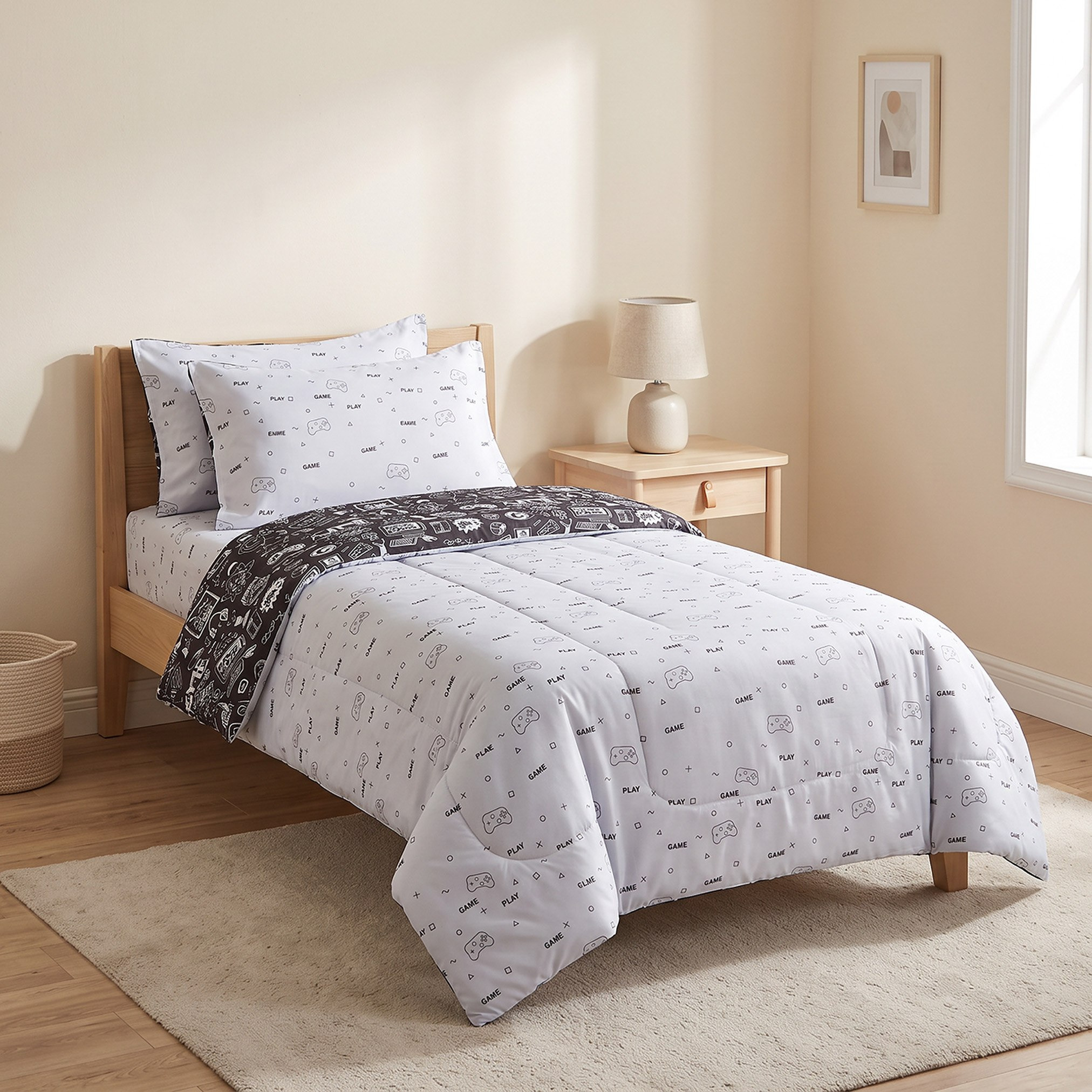 طقم لحاف توين من الألياف 4 قطع جيمنج دودل من سلامبر-hbxkidsandyouth-beddingandfurnishings-comfortersets-image-5