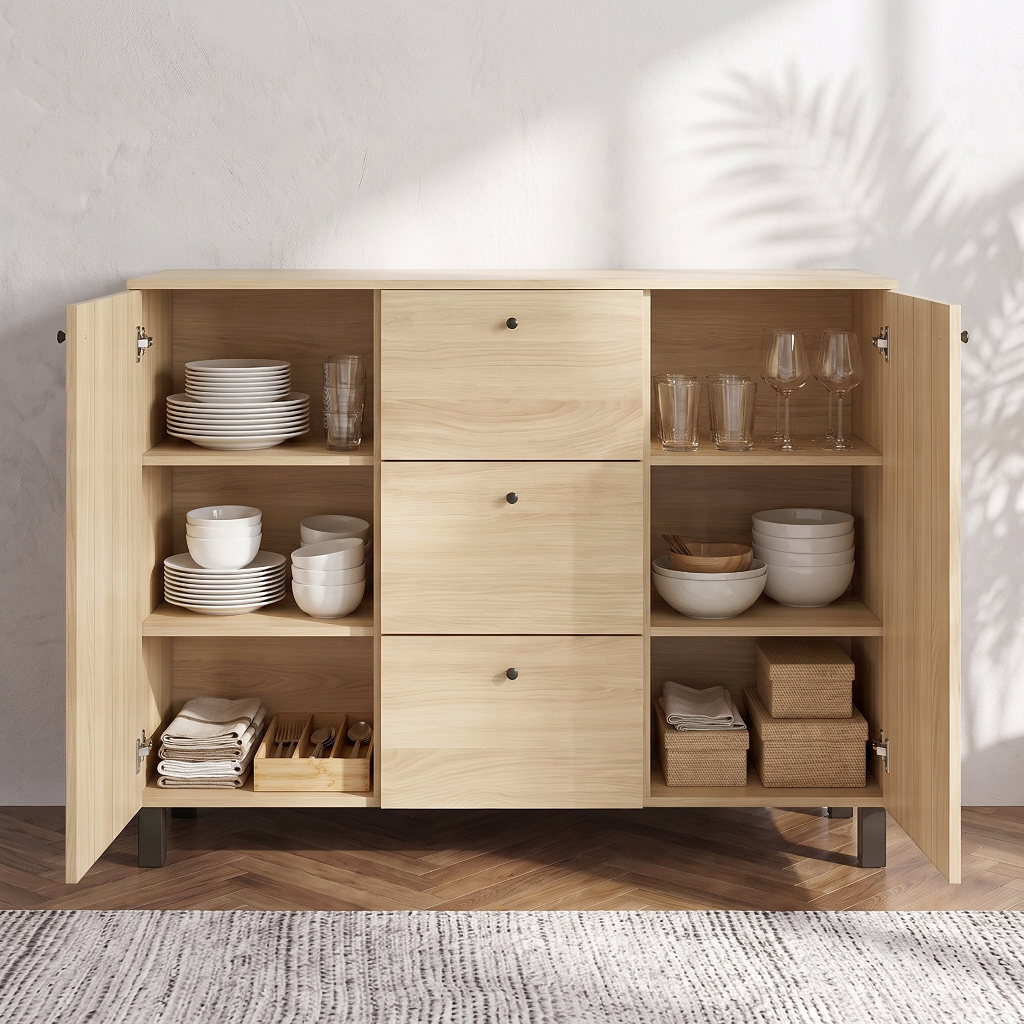 خزانة جانبية ببابين و3 أدراج من أوكيارد إدموند-hbxfurniture-diningroom-buffetsandsideboards-image-4