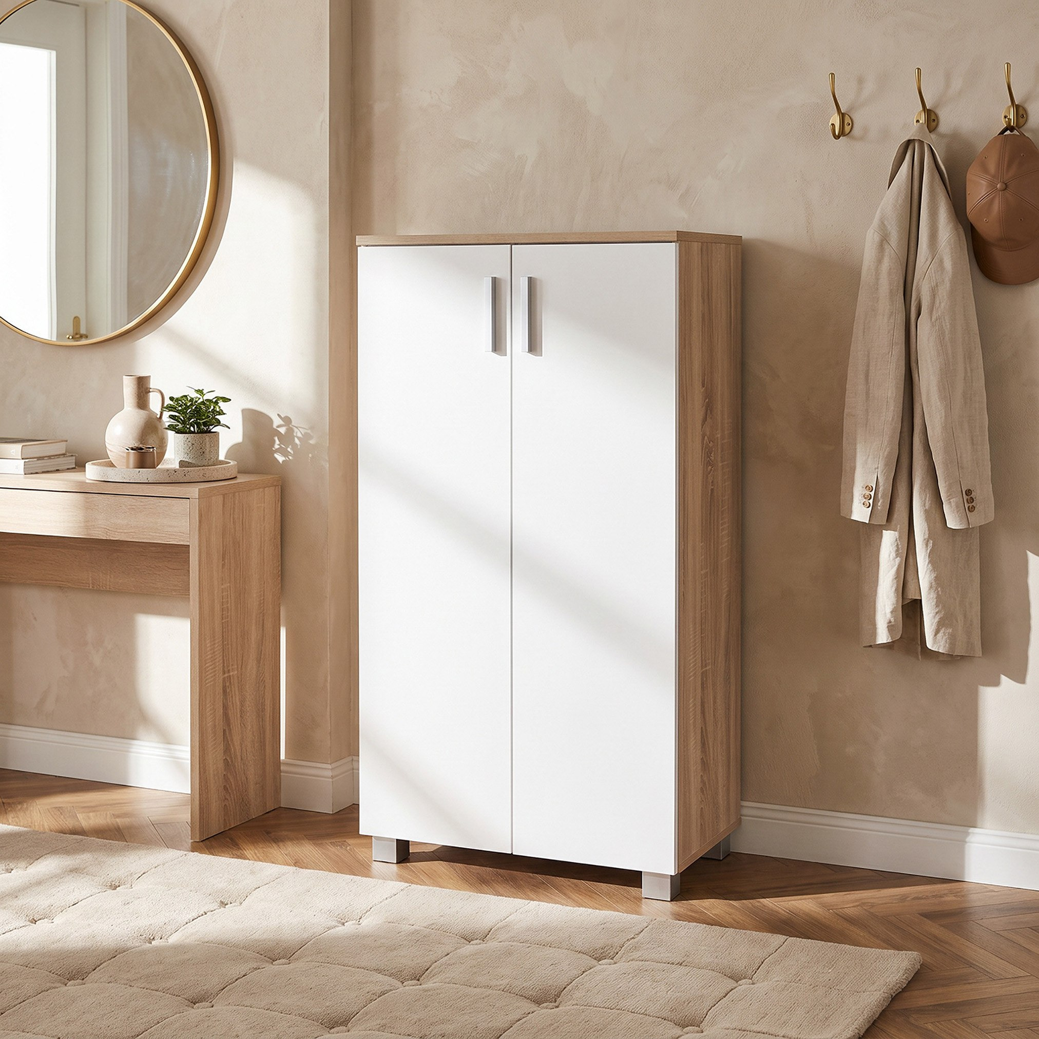 Movo Coda Patara 18 Pairs 2 Door Shoe Cabinet-hbxbedroom-shoecabinetsandracks-image-1