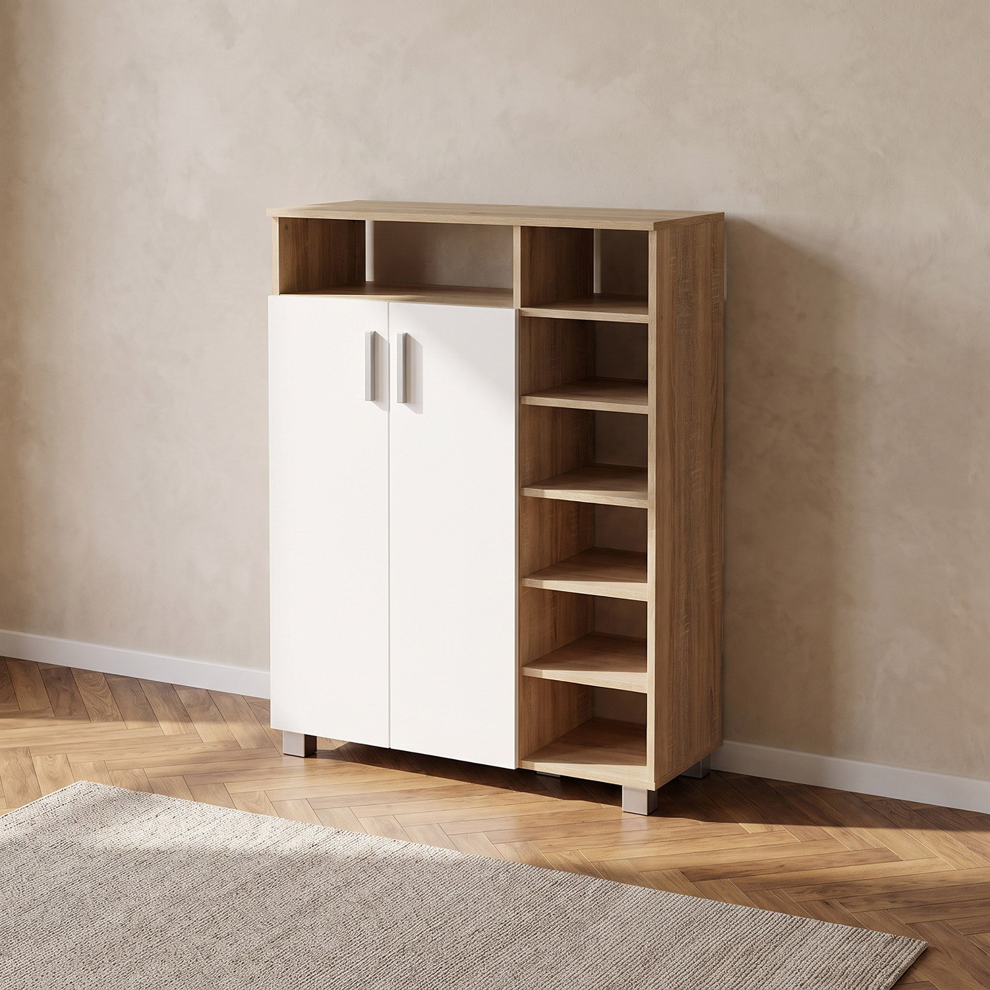 Movo Coda Patara 22 Pairs 2 Door Shoe Cabinet with Open Shelf-hbxbedroom-shoecabinetsandracks-image-2