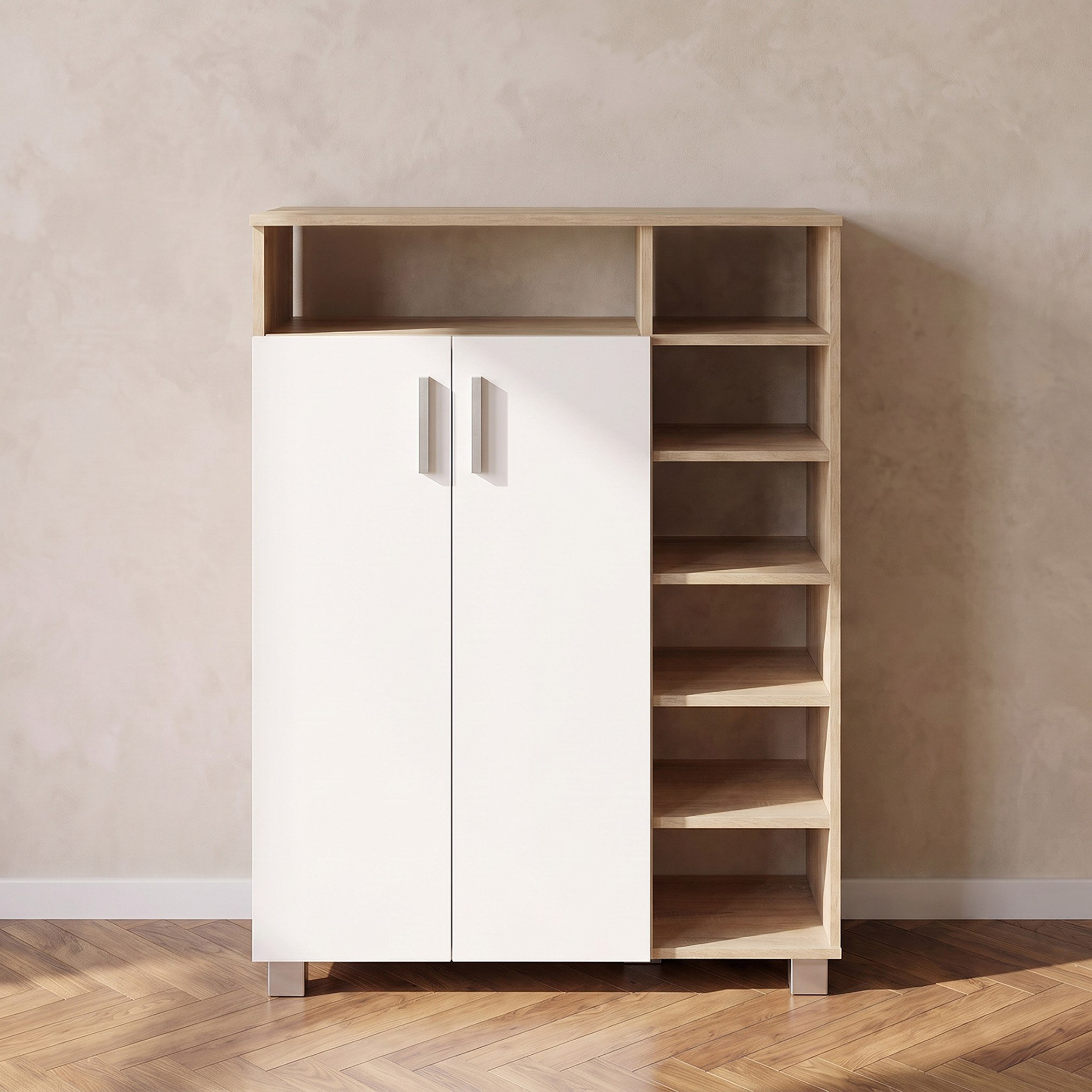 Movo Coda Patara 22 Pairs 2 Door Shoe Cabinet with Open Shelf-hbxbedroom-shoecabinetsandracks-image-3