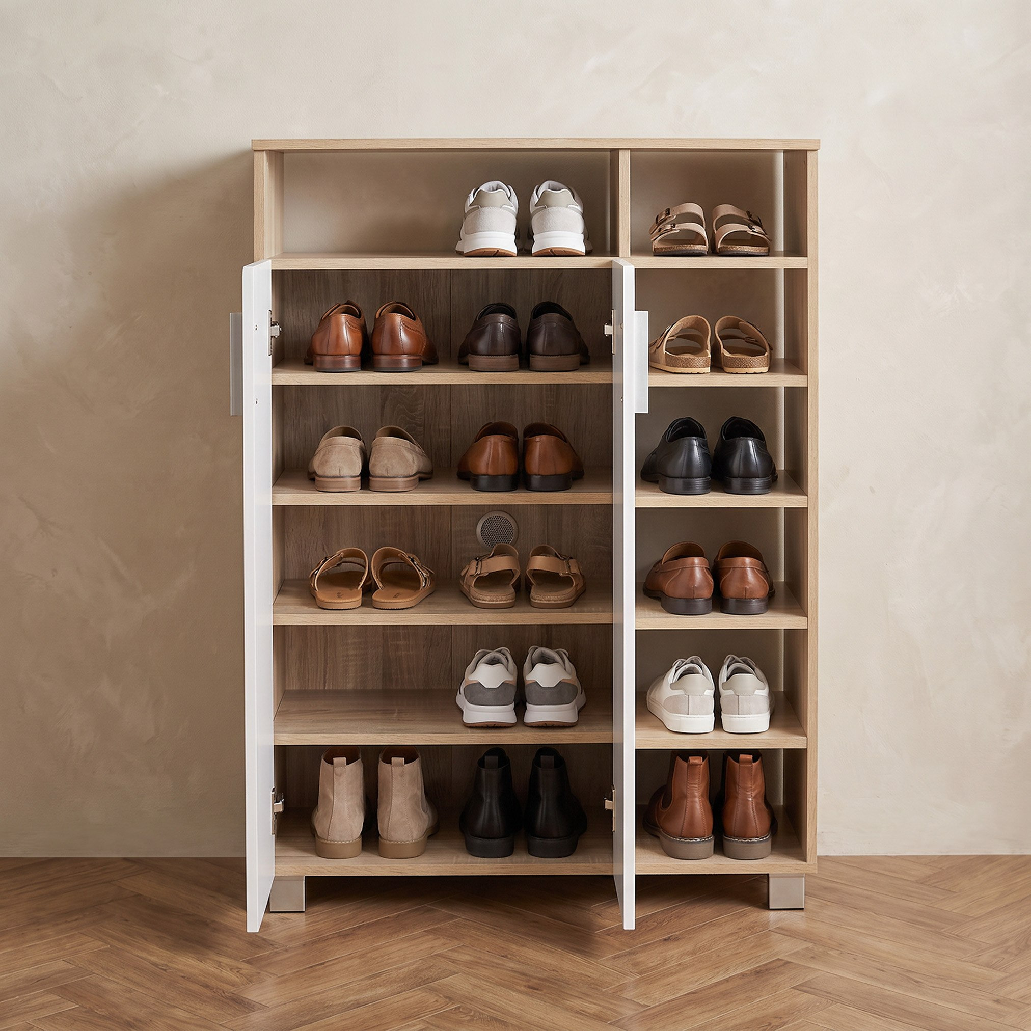 Movo Coda Patara 22 Pairs 2 Door Shoe Cabinet with Open Shelf-hbxbedroom-shoecabinetsandracks-image-4