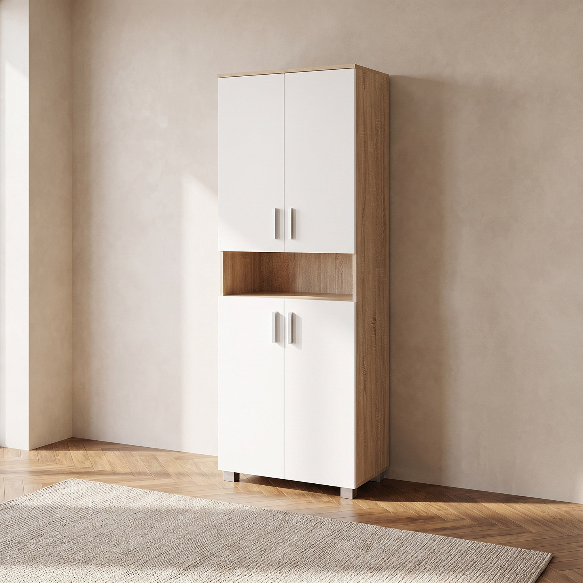 Movo Coda Patara 26 Pairs 4 Door Shoe Cabinet with Open Shelf-hbxbedroom-shoecabinetsandracks-image-2