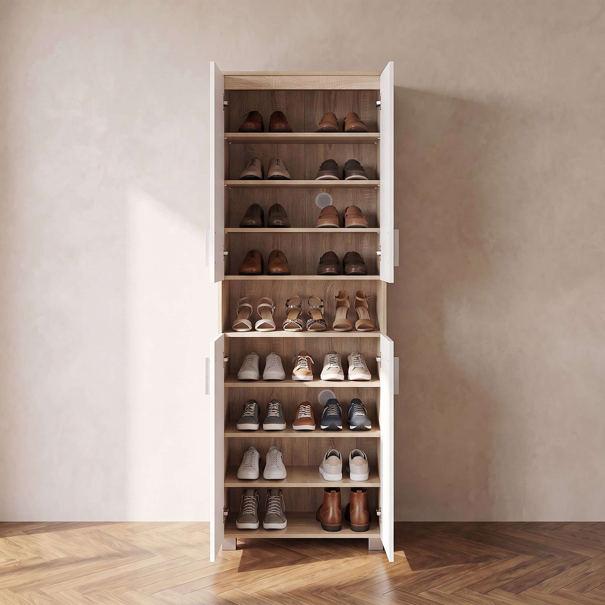 Movo Coda Patara 26 Pairs 4 Door Shoe Cabinet with Open Shelf-hbxbedroom-shoecabinetsandracks-image-4