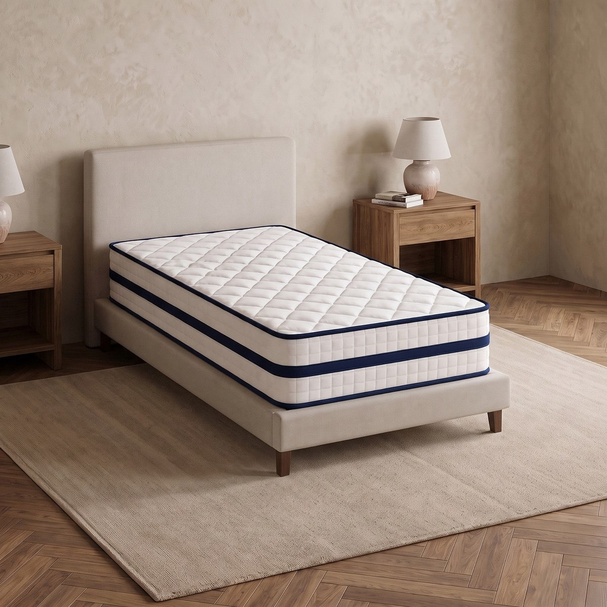 i-SleepNest-ice Touch Cool Fabric Medium Firm Pocket Spring Single Mattress - 90x190x26 cm-hbxfurniture-bedroom-mattresses-single-image-1