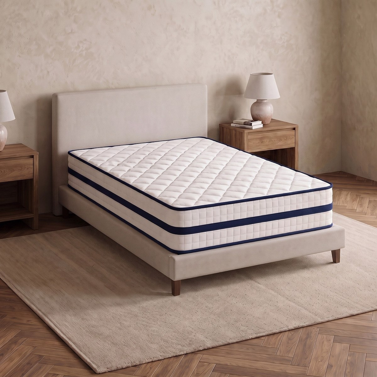 iSleepNest-ice Touch Cool Fabric Medium Firm Pocket Spring Twin Mattress - 120x200x26cm-hbxfurniture-mattresses-twin-image-1