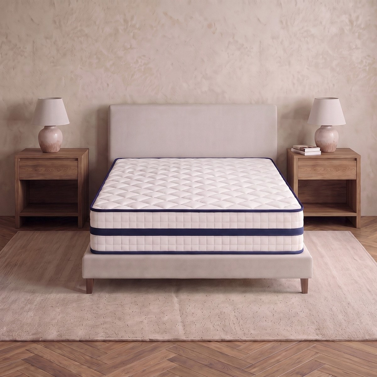 iSleepNest-ice Touch Cool Fabric Medium Firm Pocket Spring Queen Mattress - 140x200x26 cm-hbxbedroom-mattresses-queen-image-2