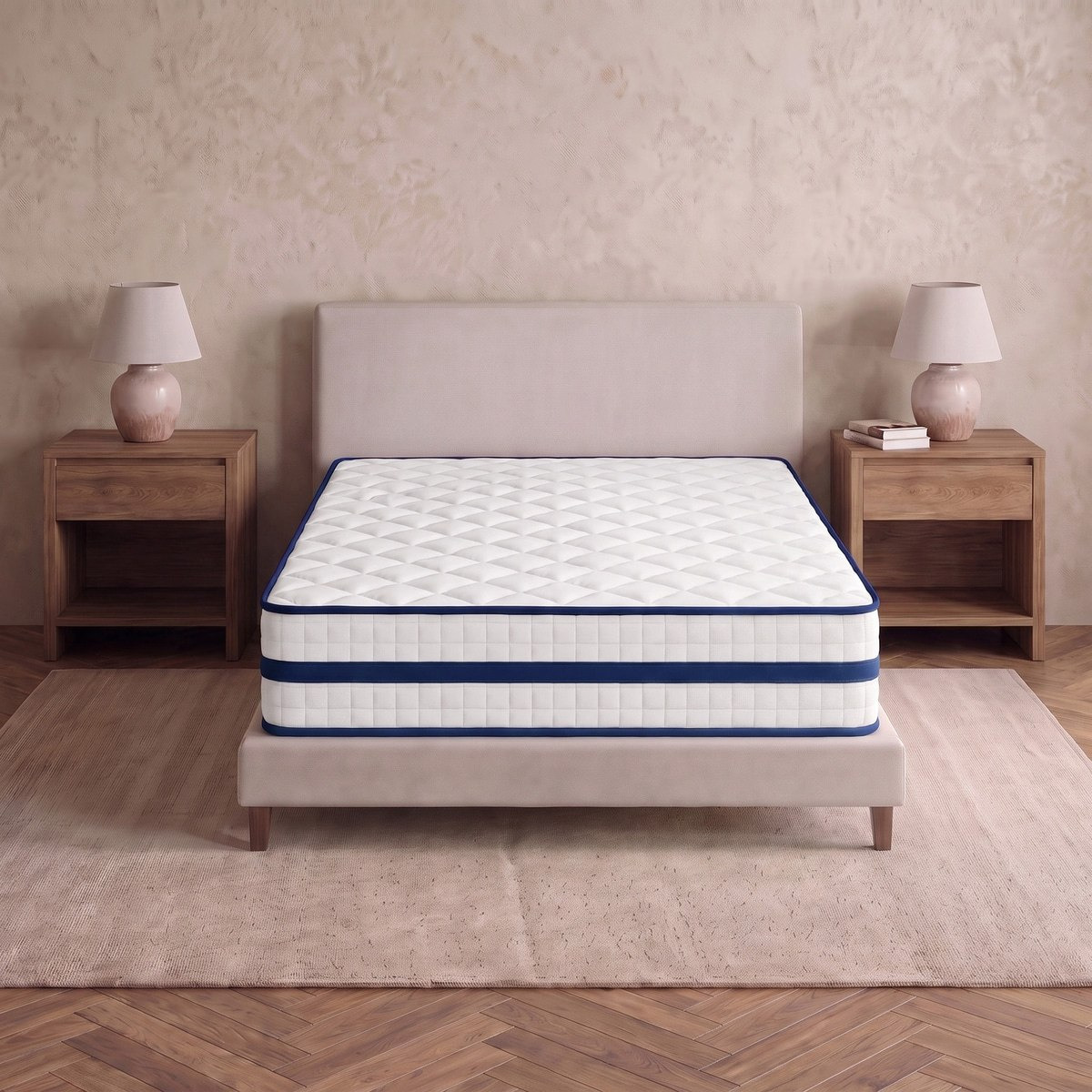 iSleepNest-ice Touch Cool Fabric Medium Firm Pocket Spring Queen Mattress - 150x200x26 cm-hbxbedroom-mattresses-queen-image-2