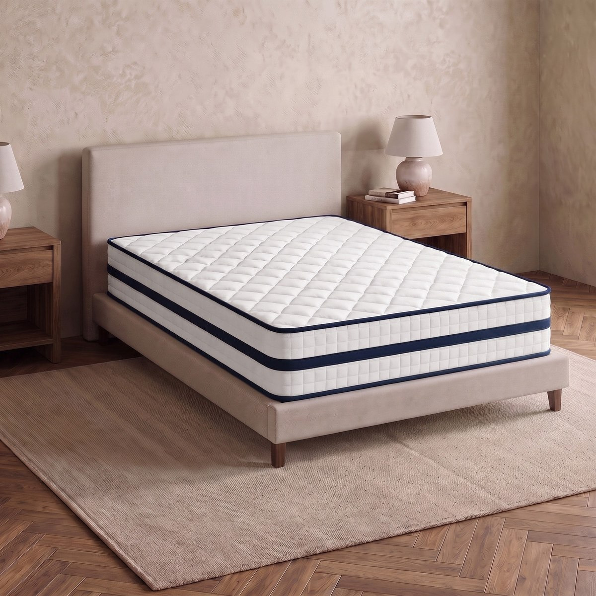 iSleepNest-ice Touch Cool Fabric Medium Firm Pocket Spring Queen Mattress - 150x200x26 cm-hbxbedroom-mattresses-queen-image-3
