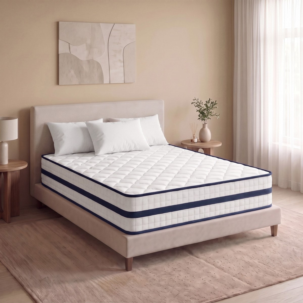 iSleepNest-ice Touch Cool Fabric Medium Firm Pocket Spring Queen Mattress - 150x200x26 cm-hbxbedroom-mattresses-queen-image-5