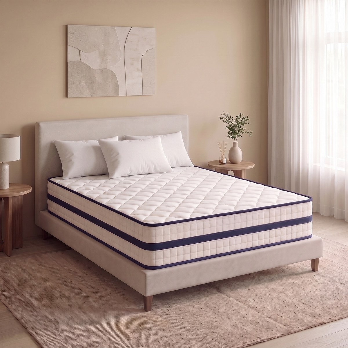iSleepNest-ice Touch Cool Fabric Medium Firm Pocket Spring Queen Mattress - 160x200x26 cm-hbxbedroom-mattresses-queen-image-5