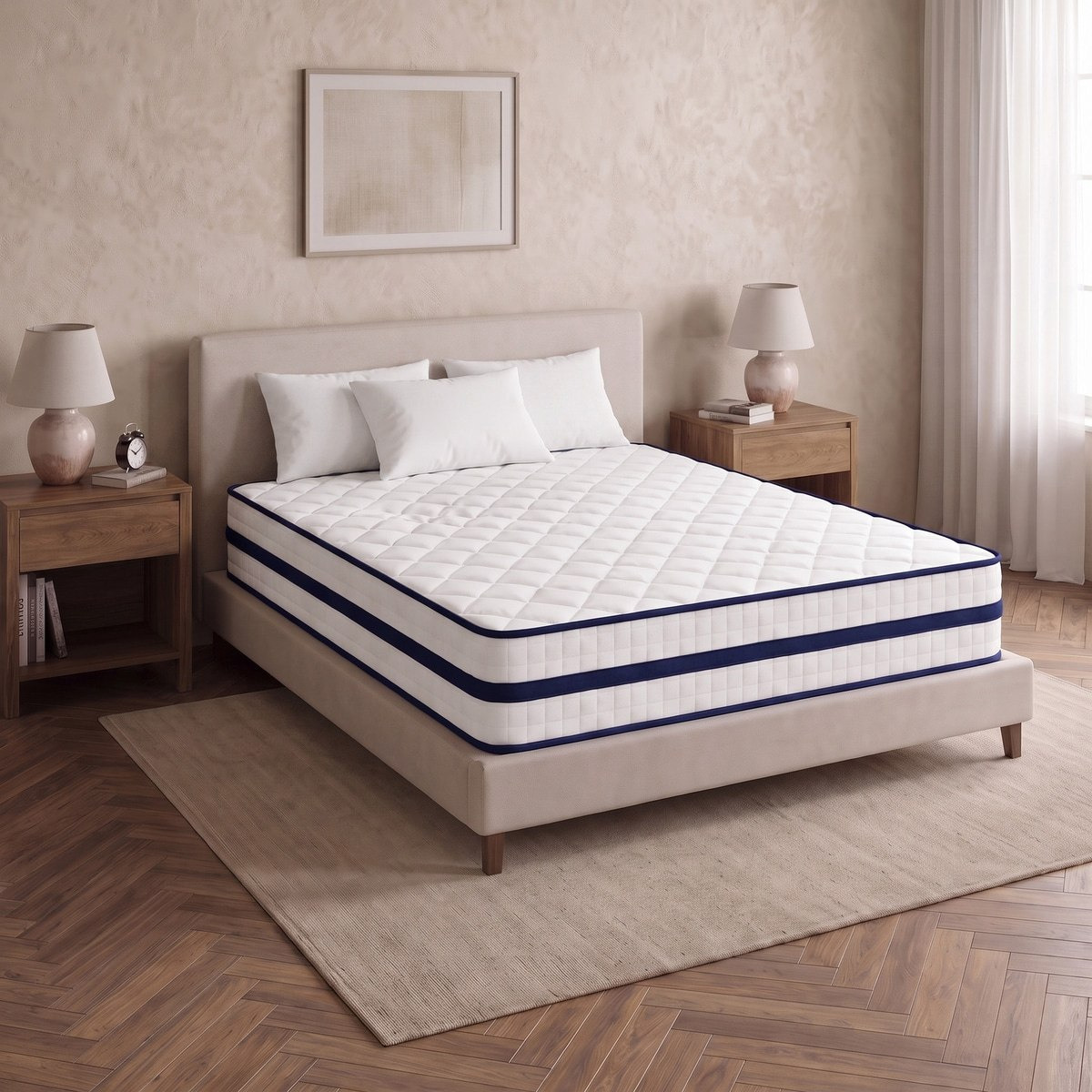 iSleepNest-ice Touch Cool Fabric Medium Firm Pocket Spring King Mattress - 180x200x26cm-hbxfurniture-mattresses-king-image-5
