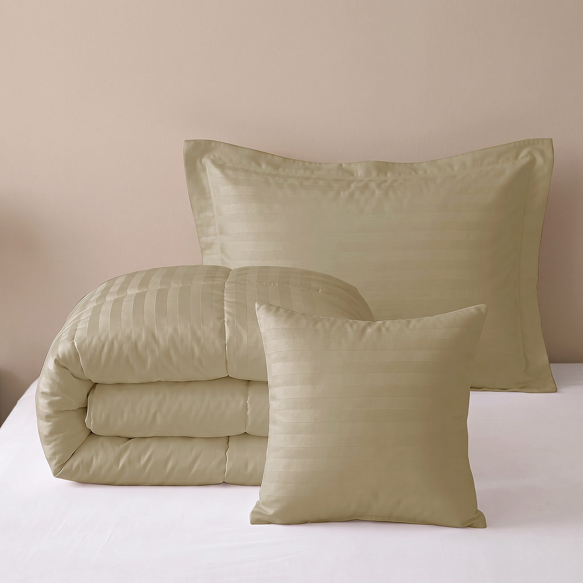 Stannford 3-Piece Hotel Satin Stripe Microfiber Twin Comforter Set - 160x220 cm-hbxbedroom-bedding-comfortersets-image-4