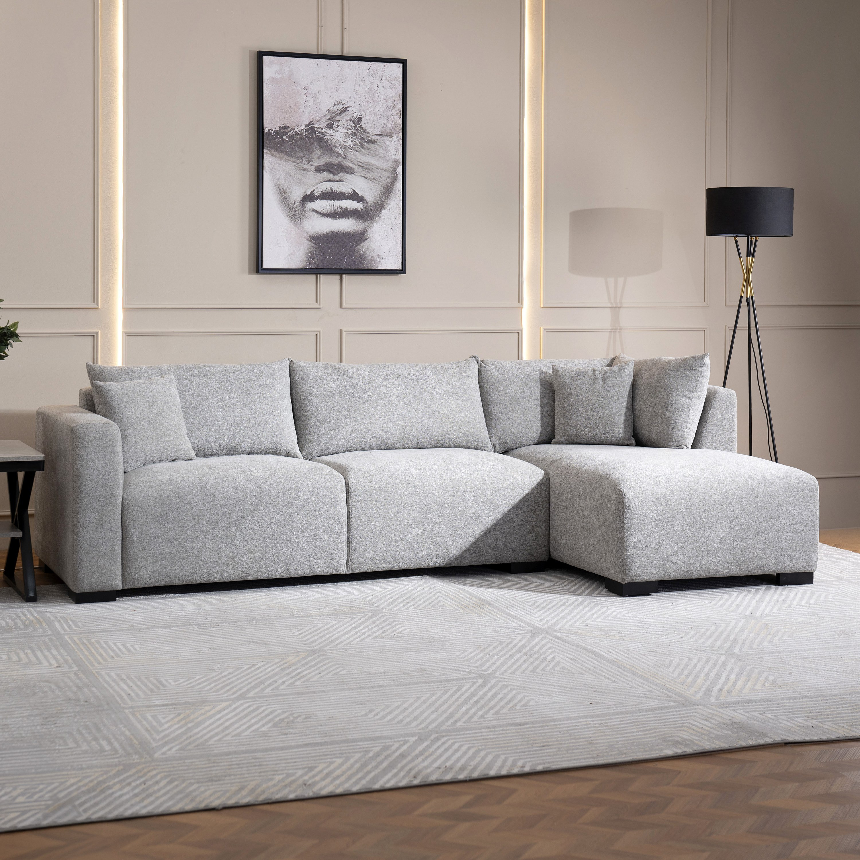 Andrea 4-Seater Right Corner Fabric Sofa with 2 Cushions-hbxlivingroom-sofasandarmchairs-cornersofas-image-1