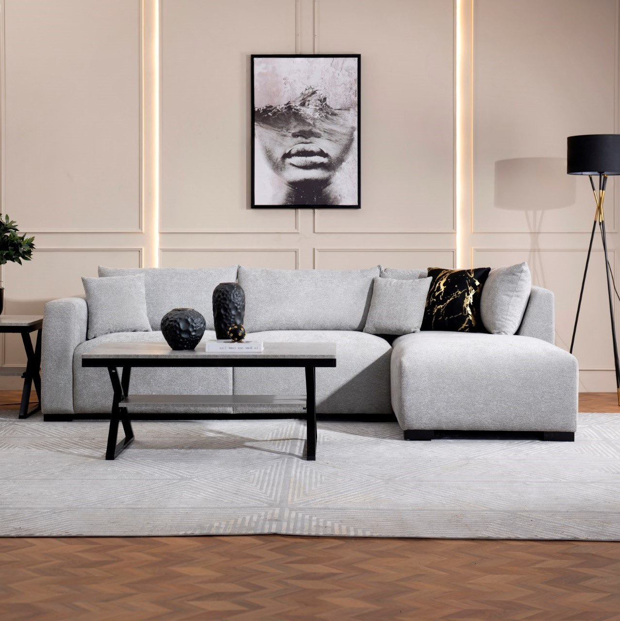 Andrea 4-Seater Right Corner Fabric Sofa with 2 Cushions-hbxlivingroom-sofasandarmchairs-cornersofas-image-2