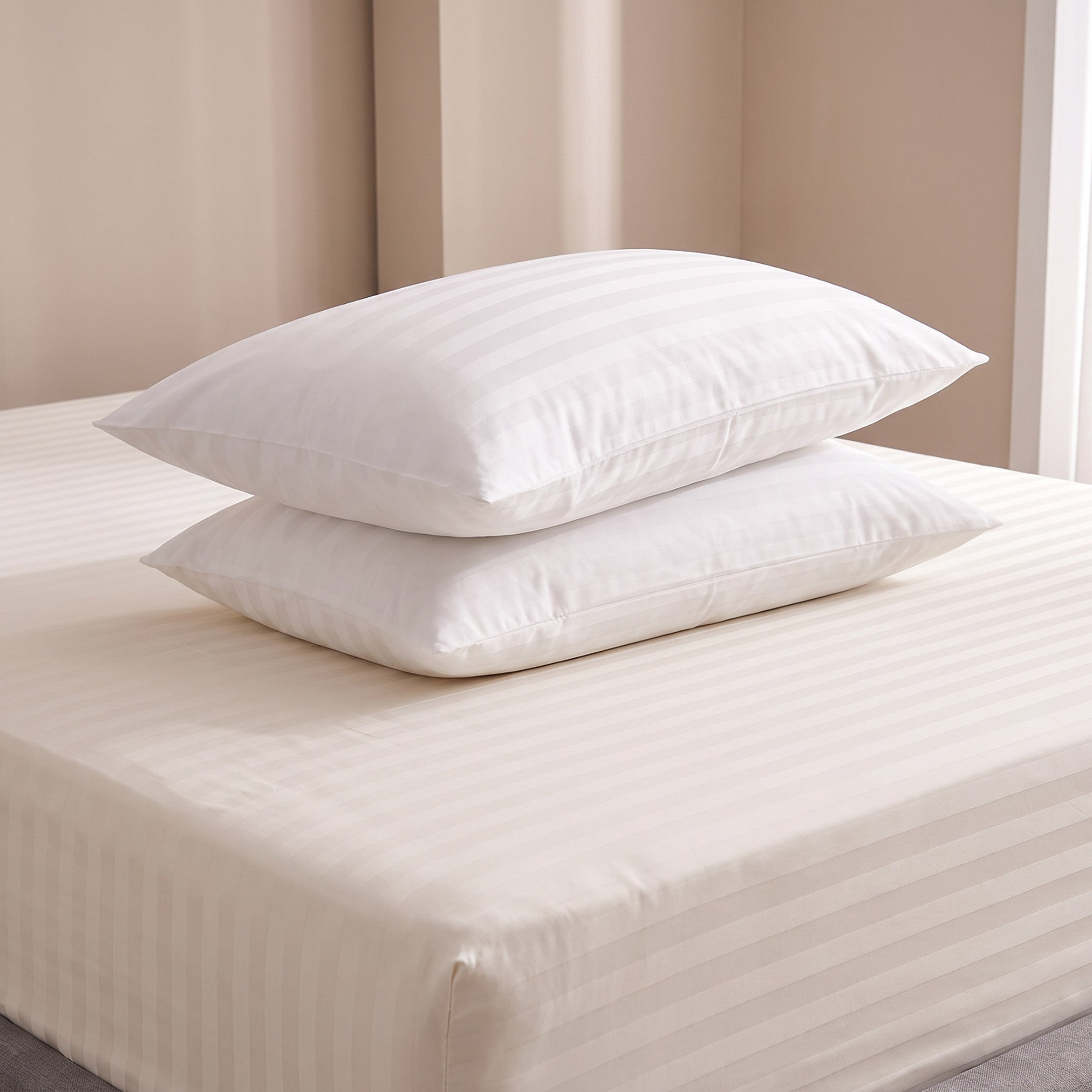 Standford 3-Piece Hotel Thin Embossed Stripe Microfibre King Fitted Sheet Set - 180x200+35 cm-hbxbedroom-bedding-comfortersets-image-4