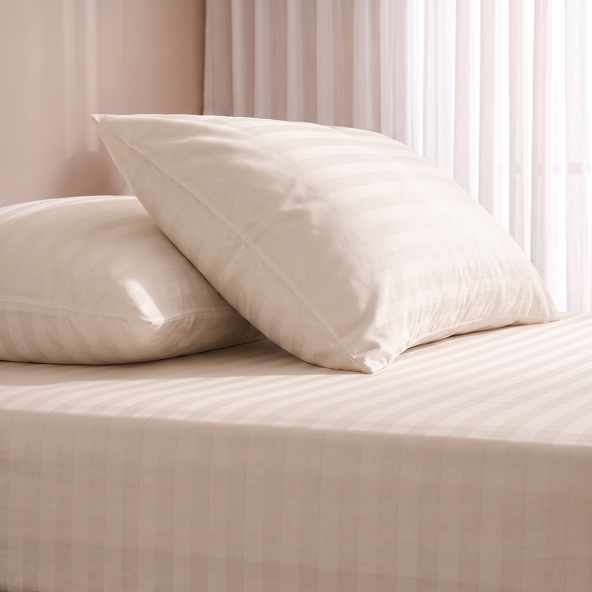 Standford 3-Piece Hotel Thin Embossed Stripe Microfibre King Fitted Sheet Set - 180x200+35 cm-hbxhomeware-bedding-fittedsheets-image-5