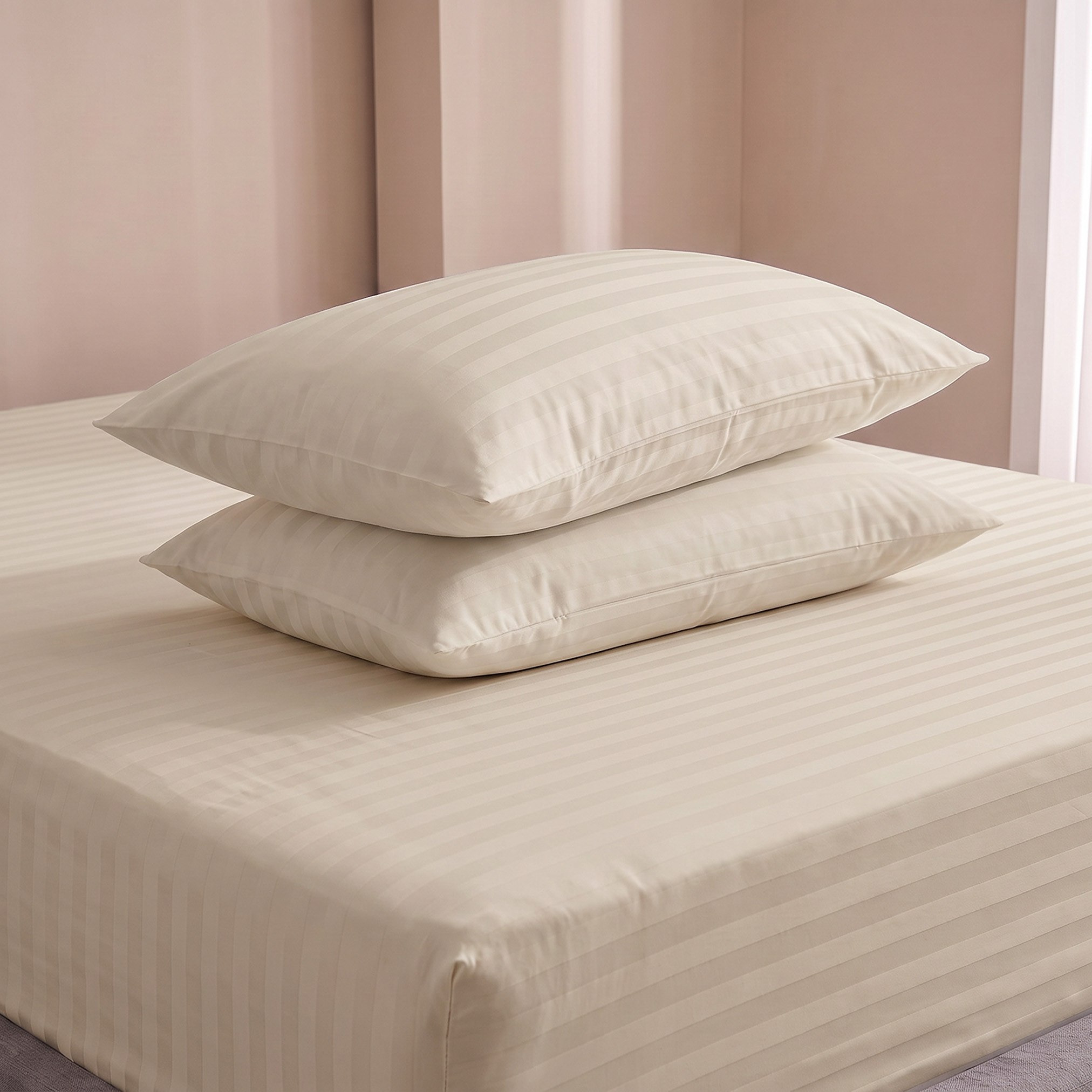 Standford 3-Piece Hotel Thin Embossed Stripe Microfibre King Fitted Sheet Set - 180x200+35 cm-hbxhomeware-bedding-fittedsheets-image-4