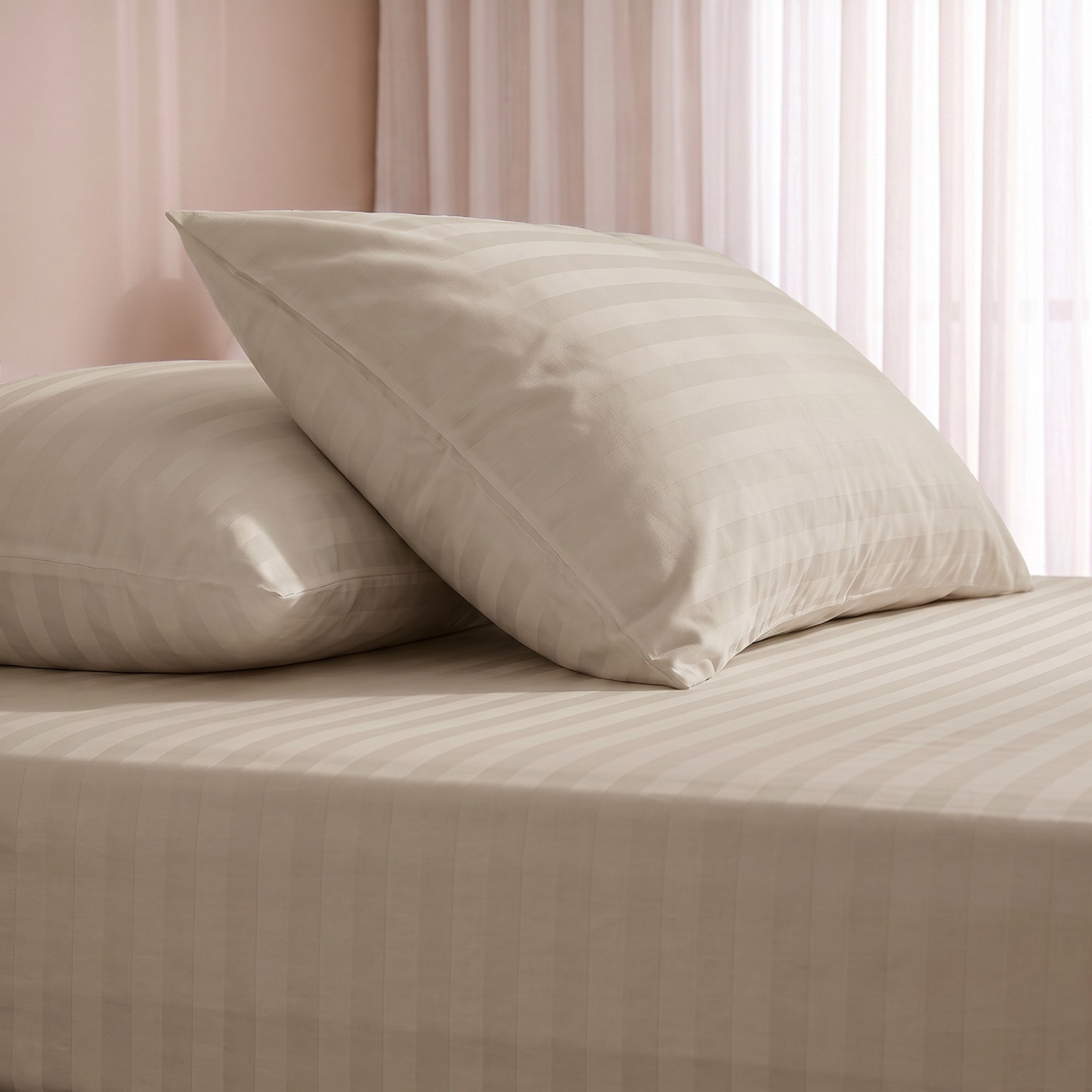 Standford 3-Piece Hotel Thin Embossed Stripe Microfibre King Fitted Sheet Set - 180x200+35 cm-hbxhomeware-bedding-fittedsheets-image-5