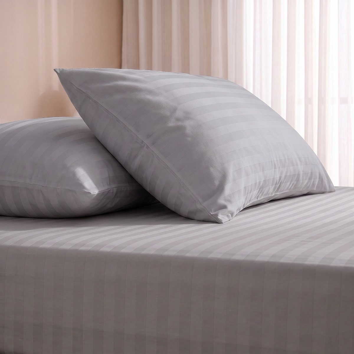 Standford 3-Piece Hotel Thin Embossed Stripe Microfibre Super Queen Fitted Sheet Set -  160x200+35cm-hbxhomeware-bedding-fittedsheets-image-5