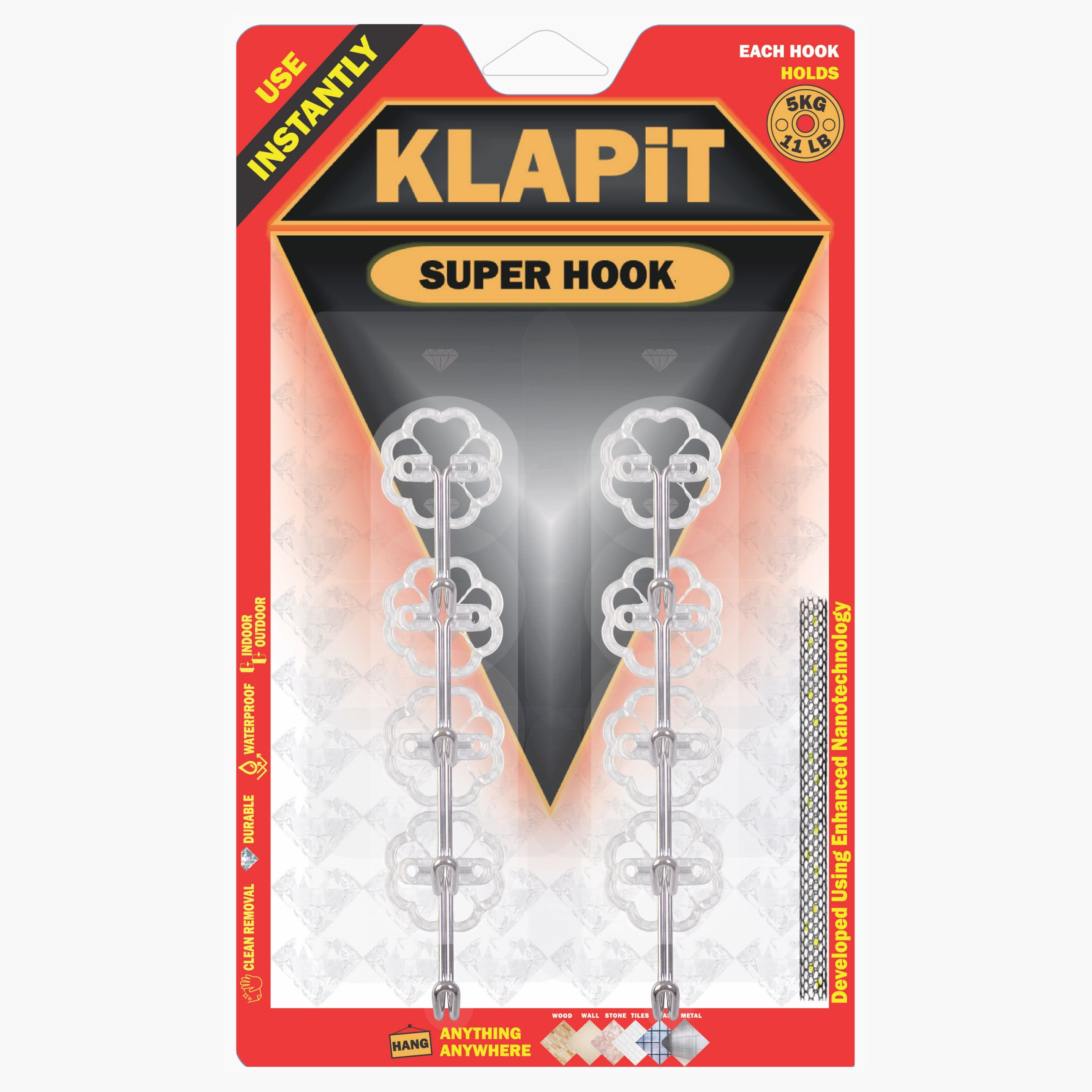 KLAPiT 8-Piece Super Hook Set-hbxbathroom-bathaccessories-showercaddiesandwallhooks-image-1