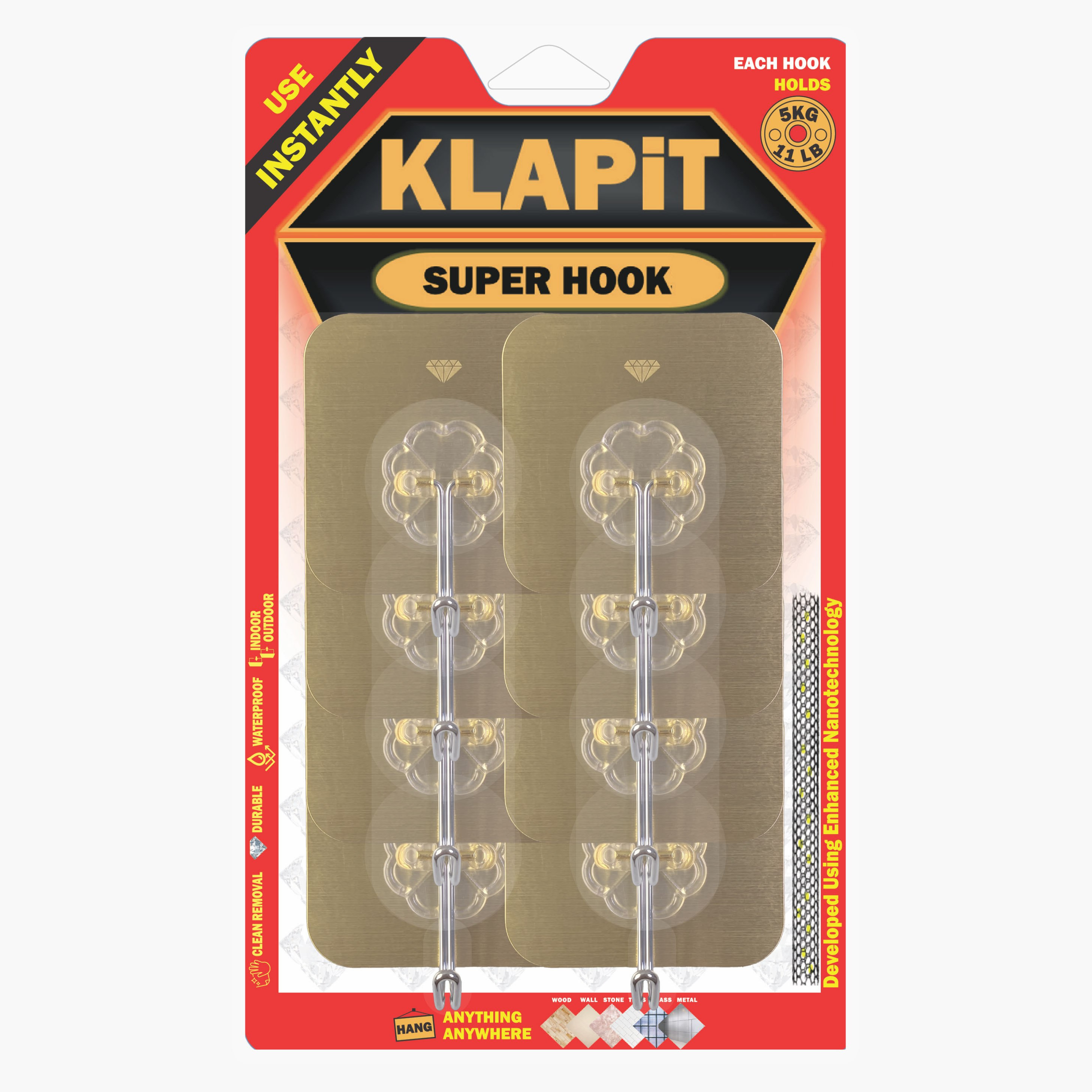 KLAPiT 8-Piece Super Hook Set-hbxbathroom-bathaccessories-showercaddiesandwallhooks-image-1