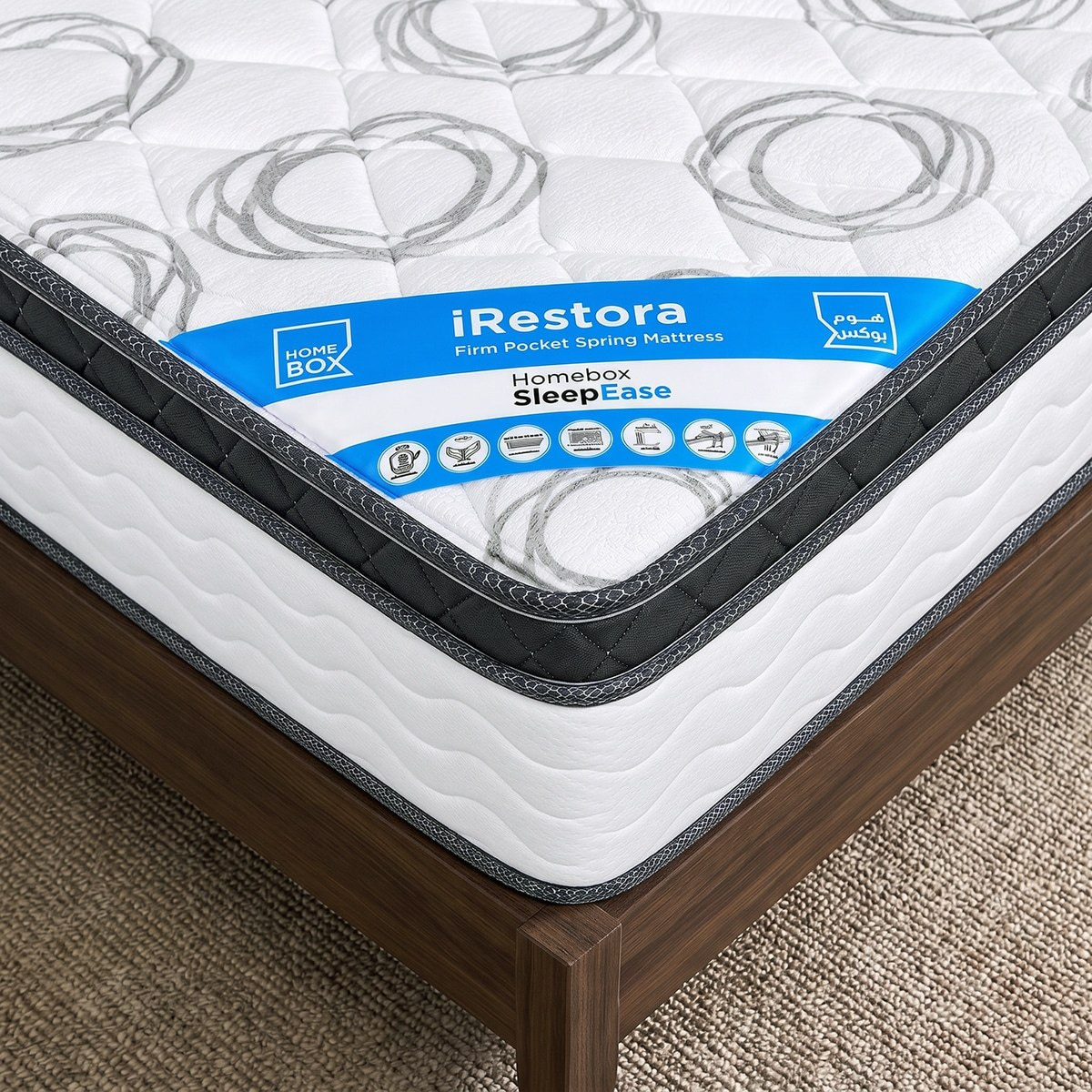 iSleepEase iRestora Firm Pocket Spring Twin Mattress - 120x200x25 cm-hbxfurniture-mattresses-twin-image-1