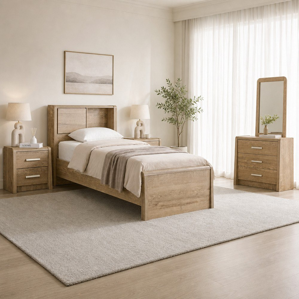 Curvy 4-Piece Young Headboard Storage Single Bedroom Package-hbxkidsandyouth-bedsandbedsets-bedroomsets-single-image-1
