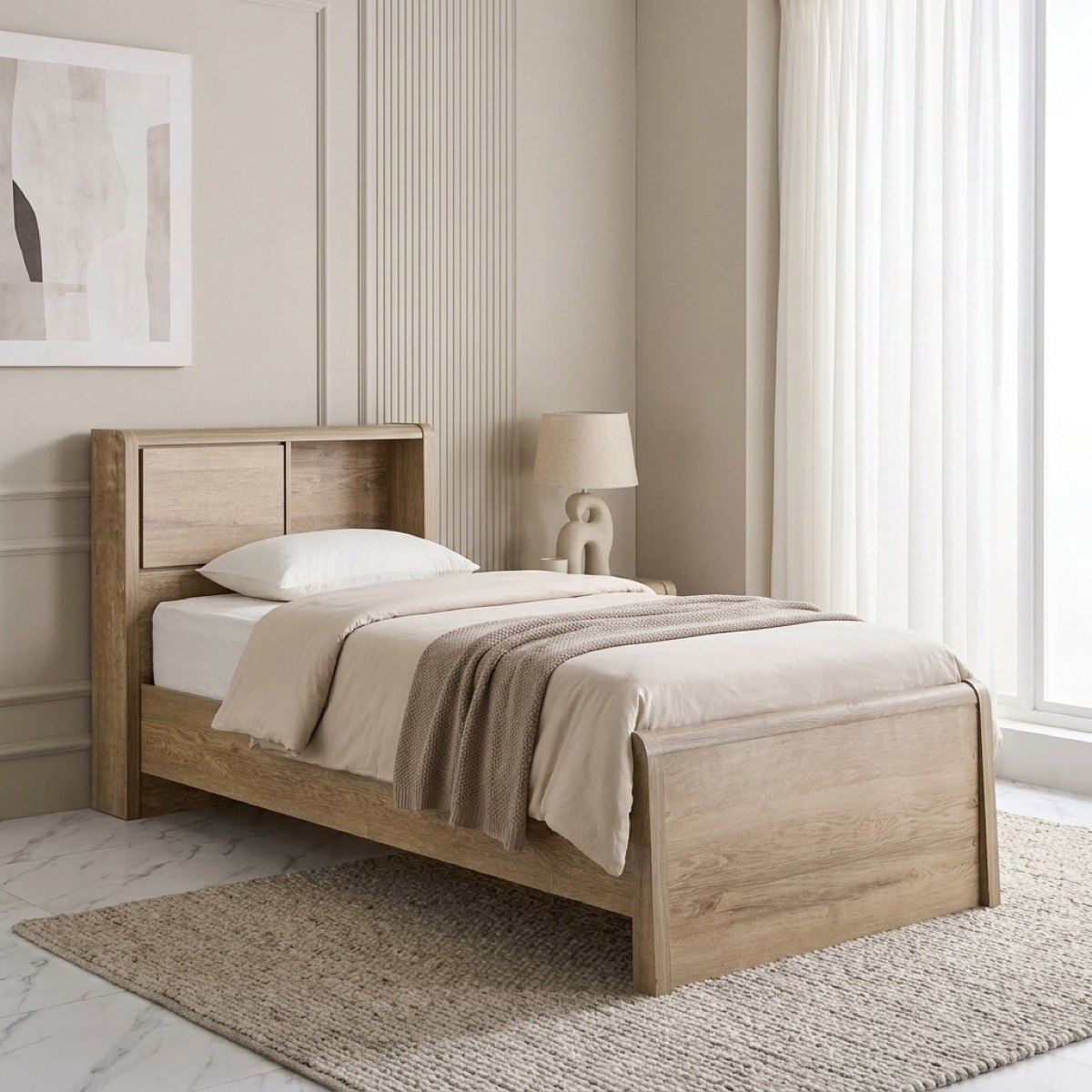 Curvy 4-Piece Young Headboard Storage Single Bedroom Package-hbxkidsandyouth-bedsandbedsets-bedroomsets-single-image-2