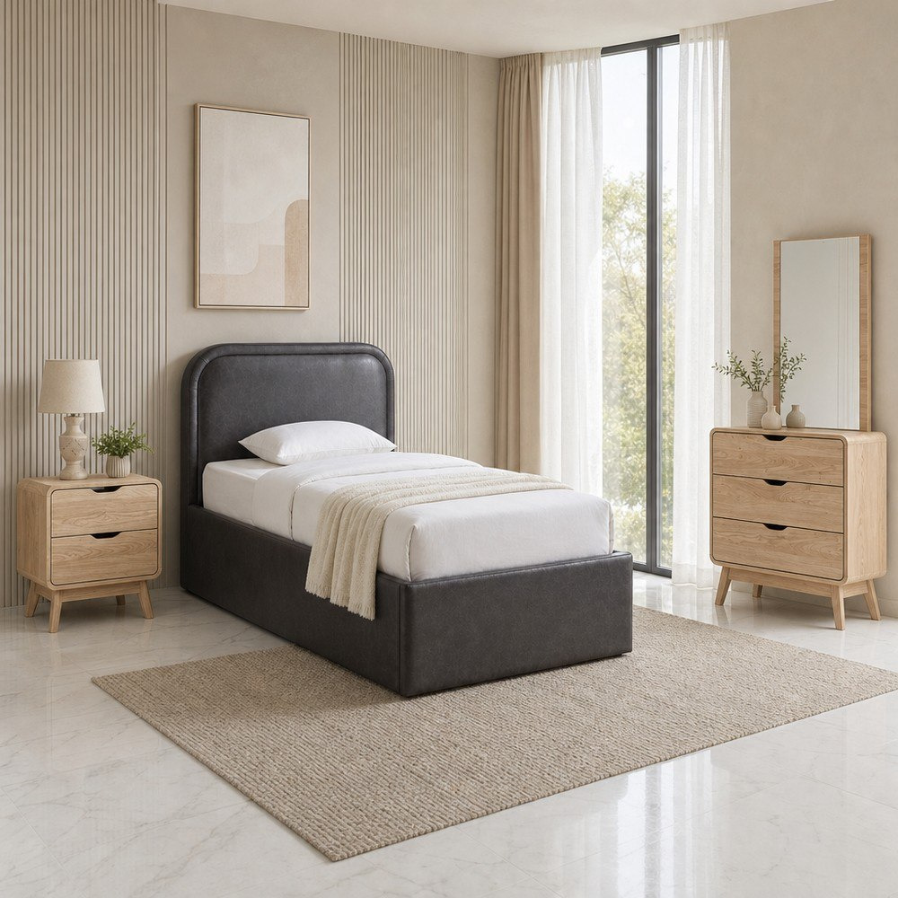 طقم غرفة نوم فردية منجدة 4 قطع من نورديكا أوبال-hbxkidsandyouth-bedsandbedsets-bedroomsets-single-image-1
