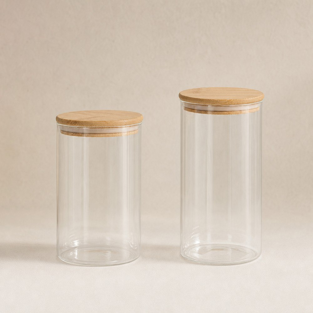 La Natura 2-Piece Borosilicate Canister Set-hbxhomeware-kitchenware-containersandjars-image-1