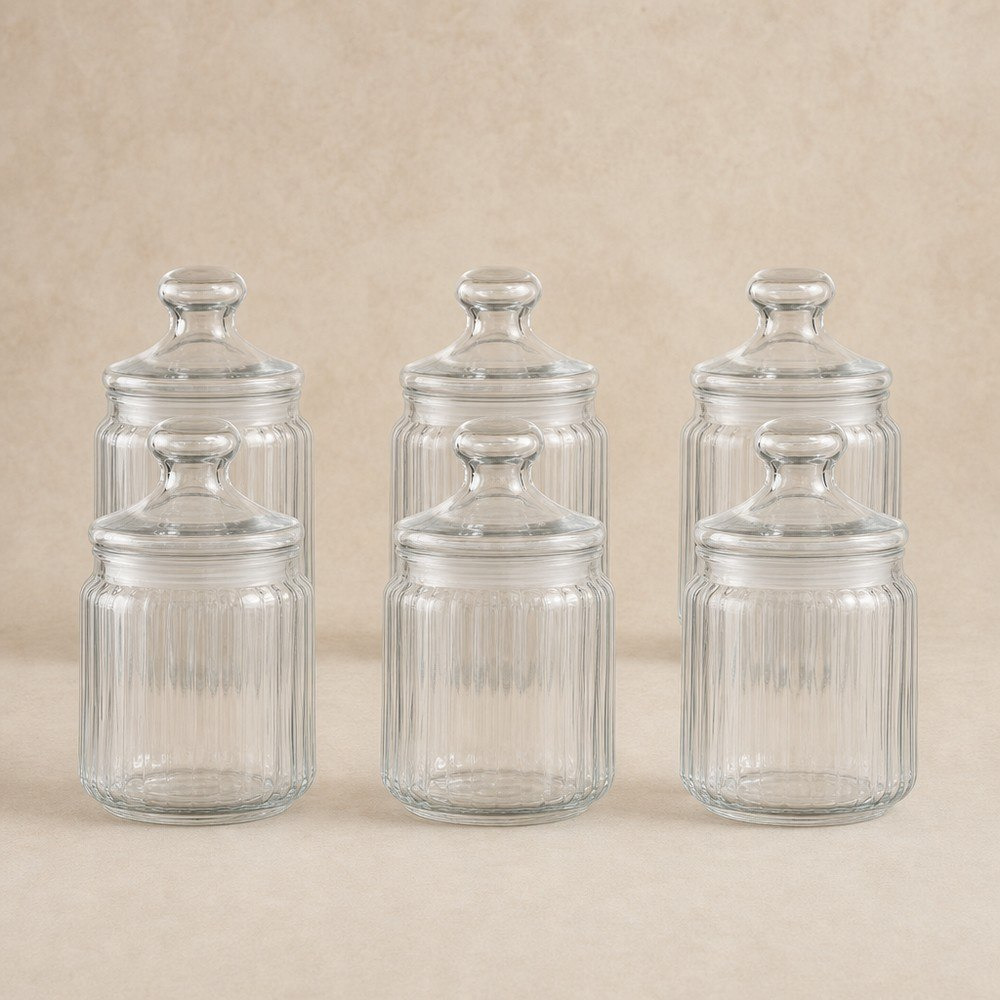 طقم جرات زجاج 6 قطع من لومينارك - 750 مل-hbxhomeware-kitchenware-containersandjars-image-1