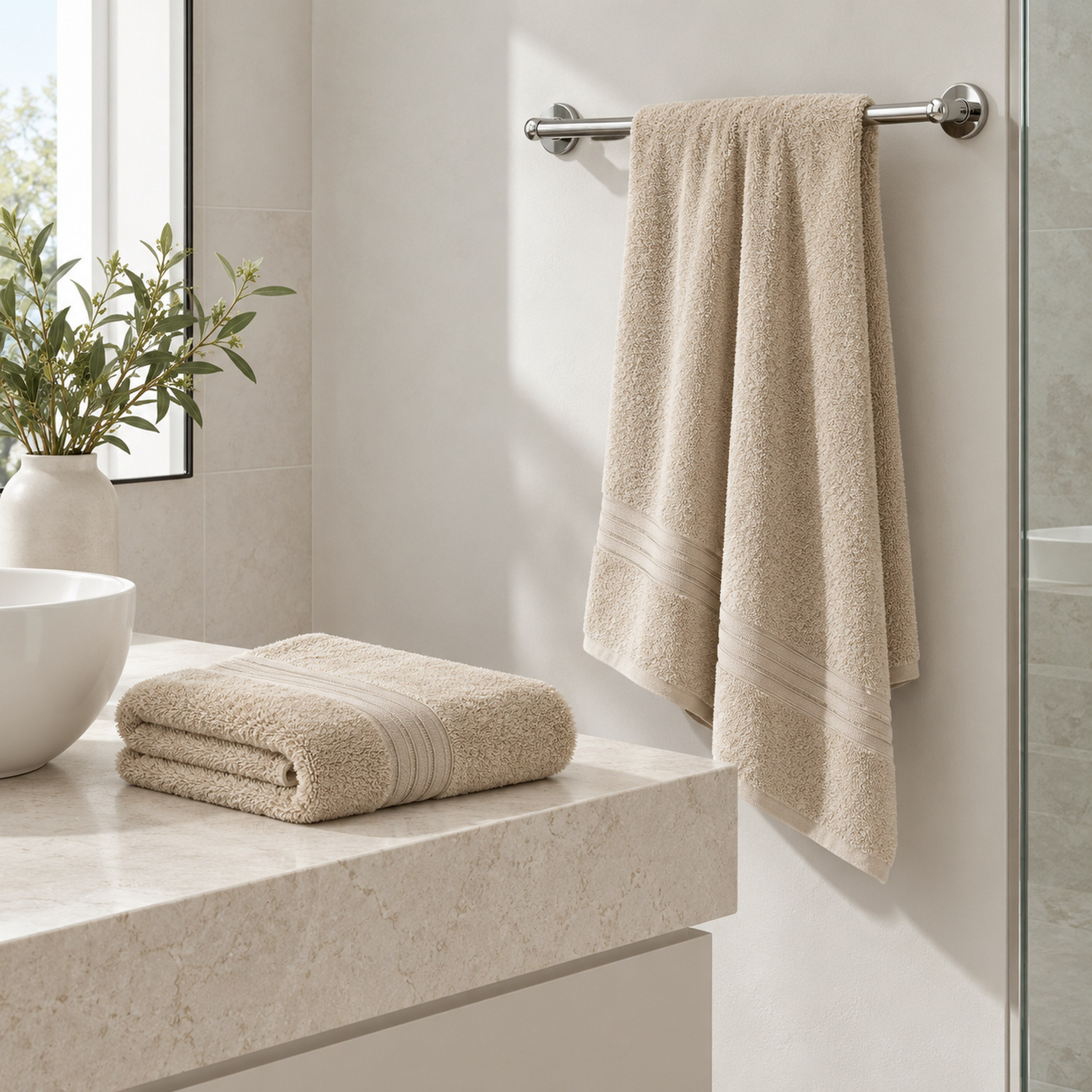 طقم مناشف حمام قطعتين من إيسنشال-hbxbathroom-bathroomtextiles-image-1