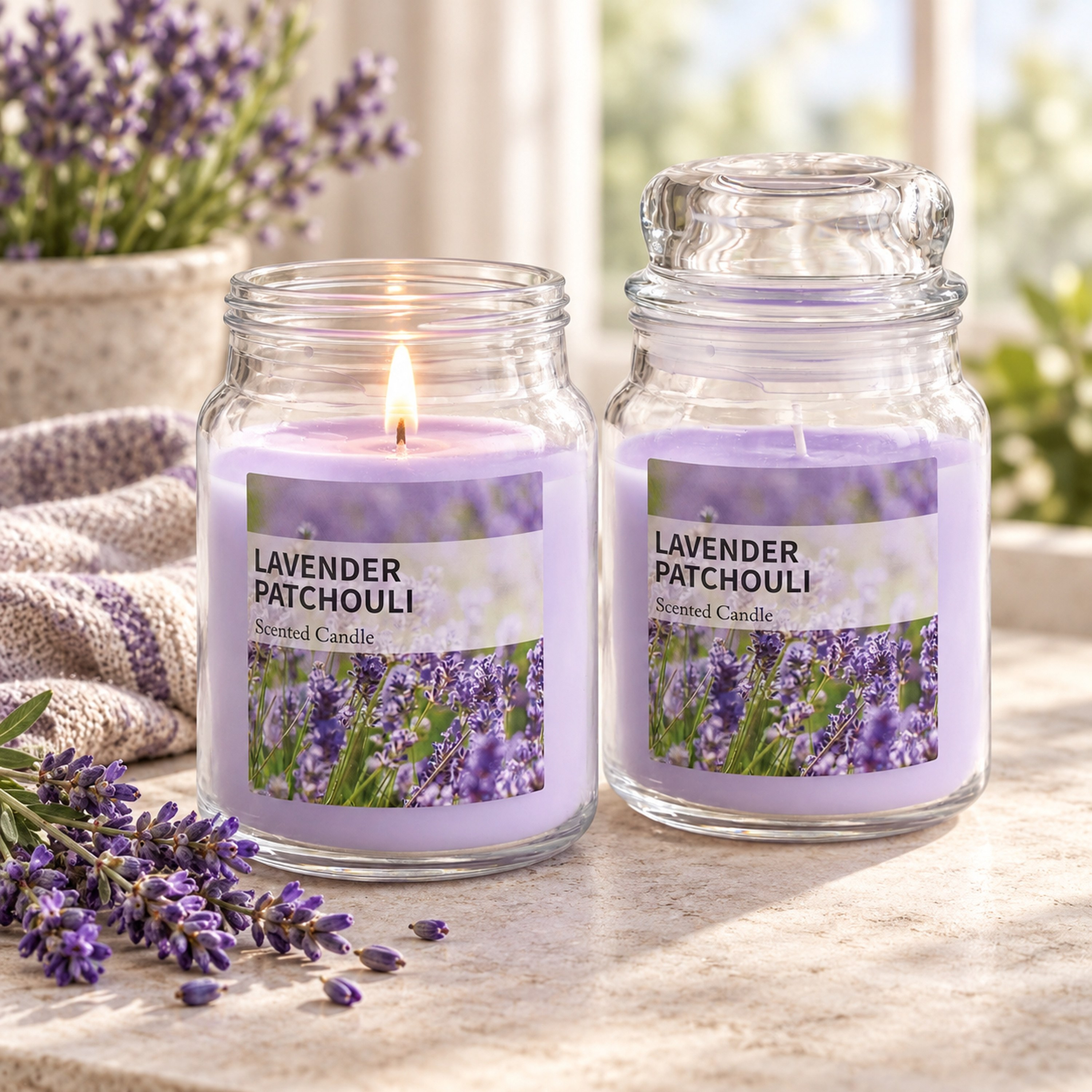 شمعة من قارا - طقم من قطعتين-hbxlivingroom-decorandaccessories-candles-image-1