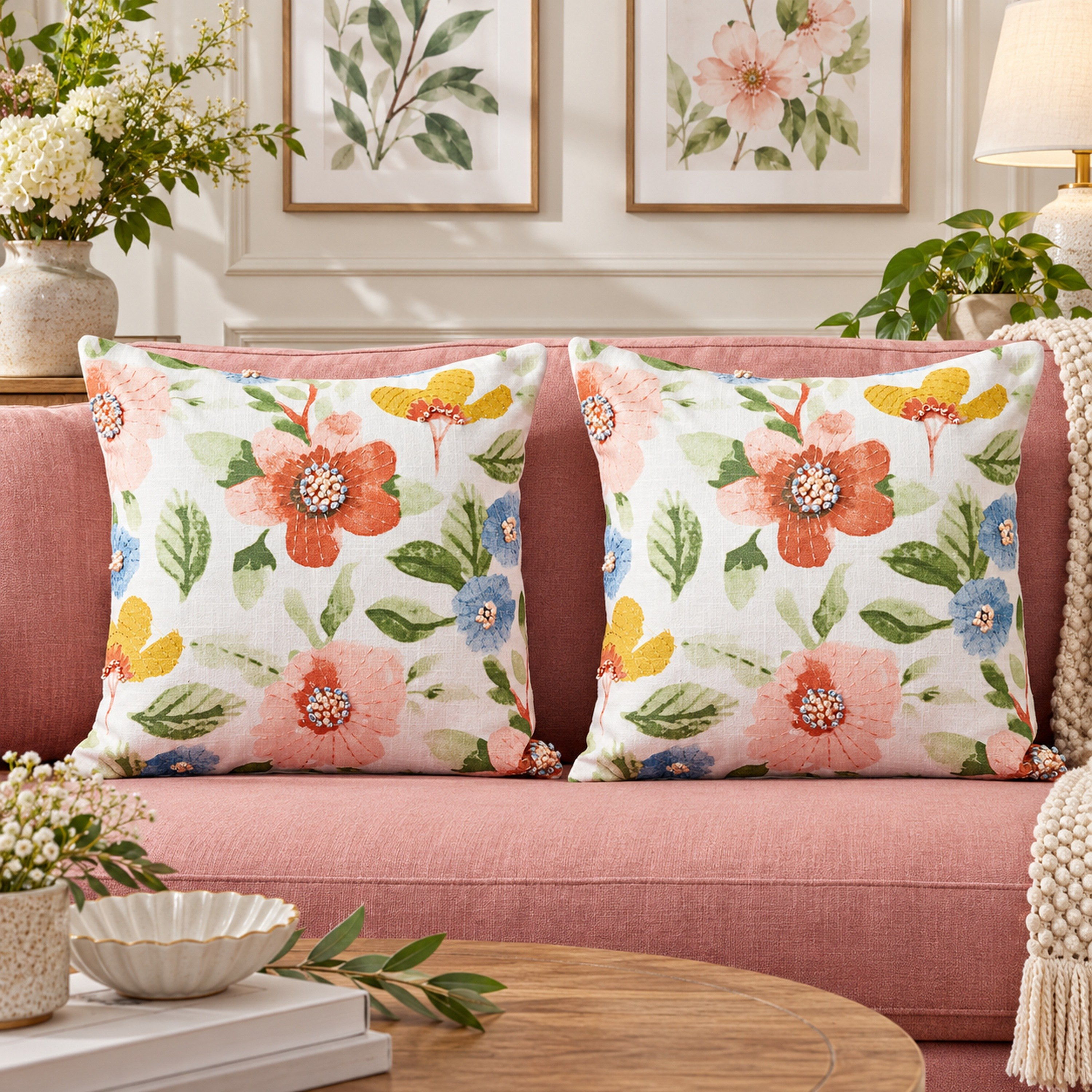 وسادة محشوة من بلوم - طقم من قطعتين-hbxlivingroom-furnishings-cushionsandcovers-filledcushions-image-1
