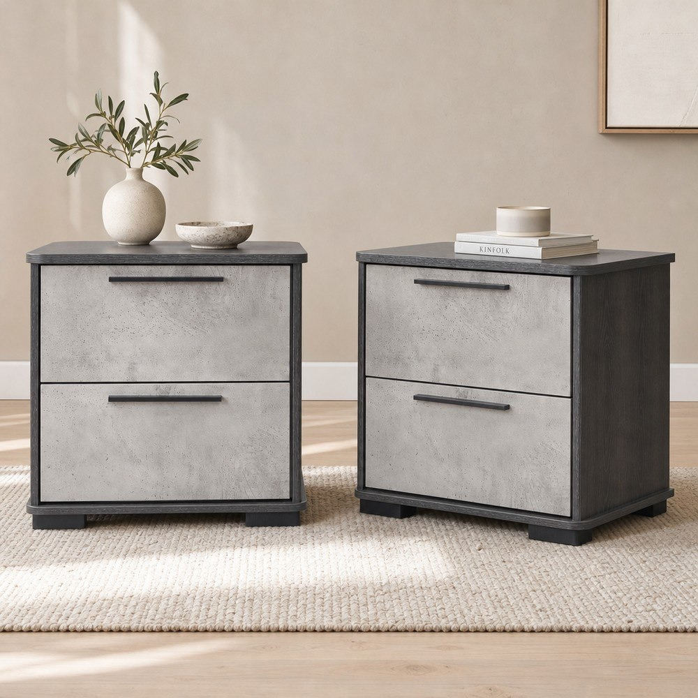 طاولة جانبية درجين من سكوت - طقم من 2-hbxfurniture-bedroom-nightstands-image-1