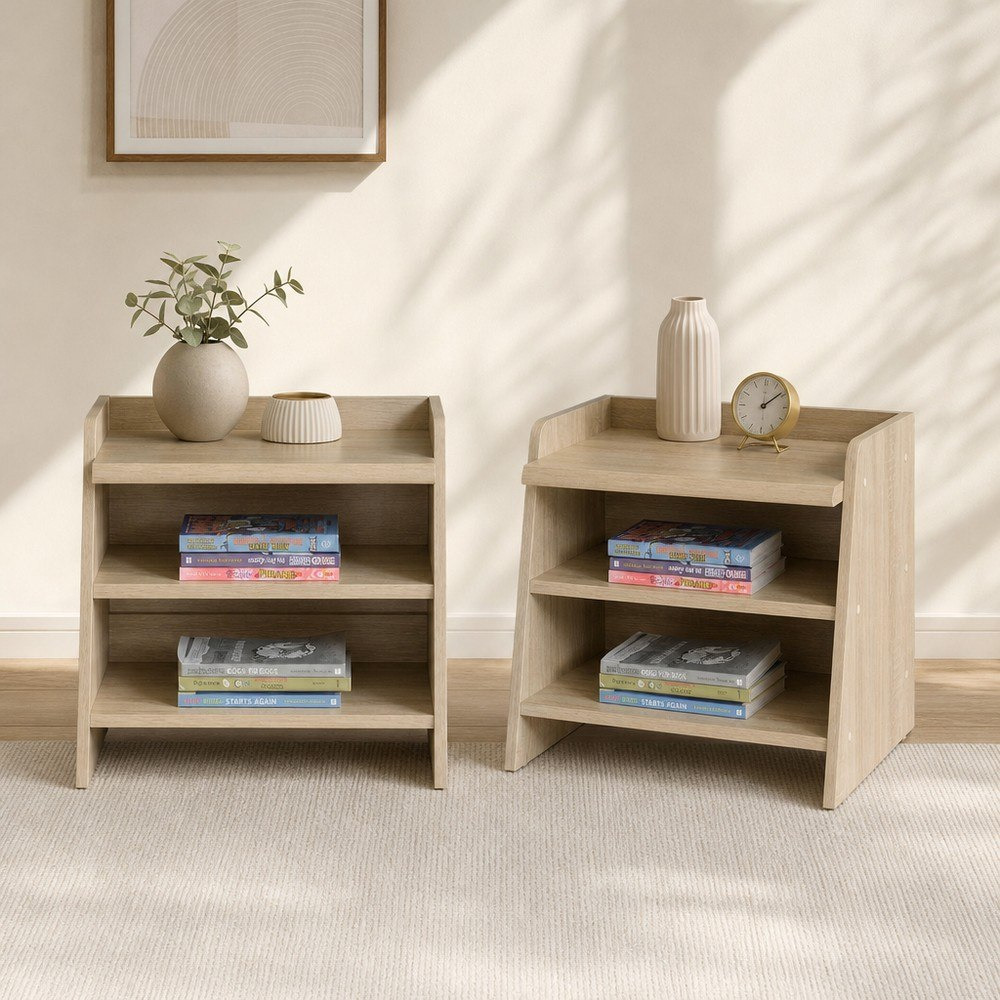 Movo Oasis Cambridge Nightstand with Open Shelves - Set of 2-hbxfurniture-bedroom-nightstands-image-1