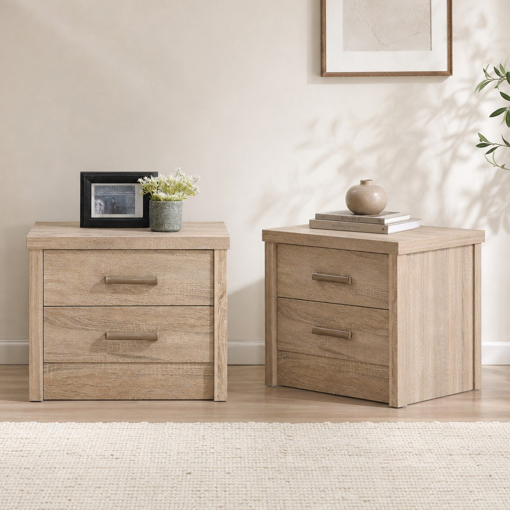 طاولة سرير جانبية درجين من كوبر - طقم من 2-hbxfurniture-bedroom-nightstands-image-1