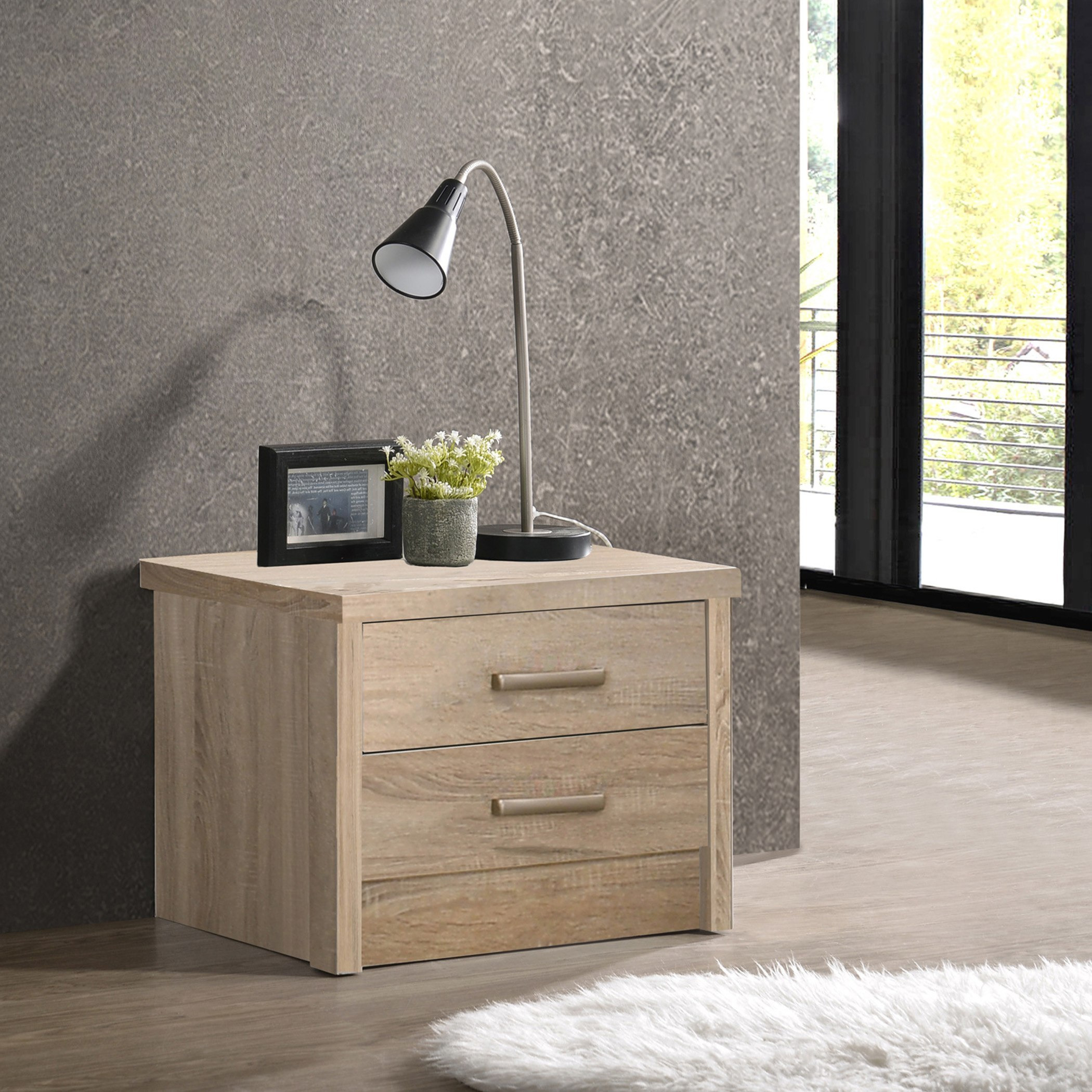 طاولة سرير جانبية درجين من كوبر - طقم من 2-hbxfurniture-bedroom-nightstands-image-2